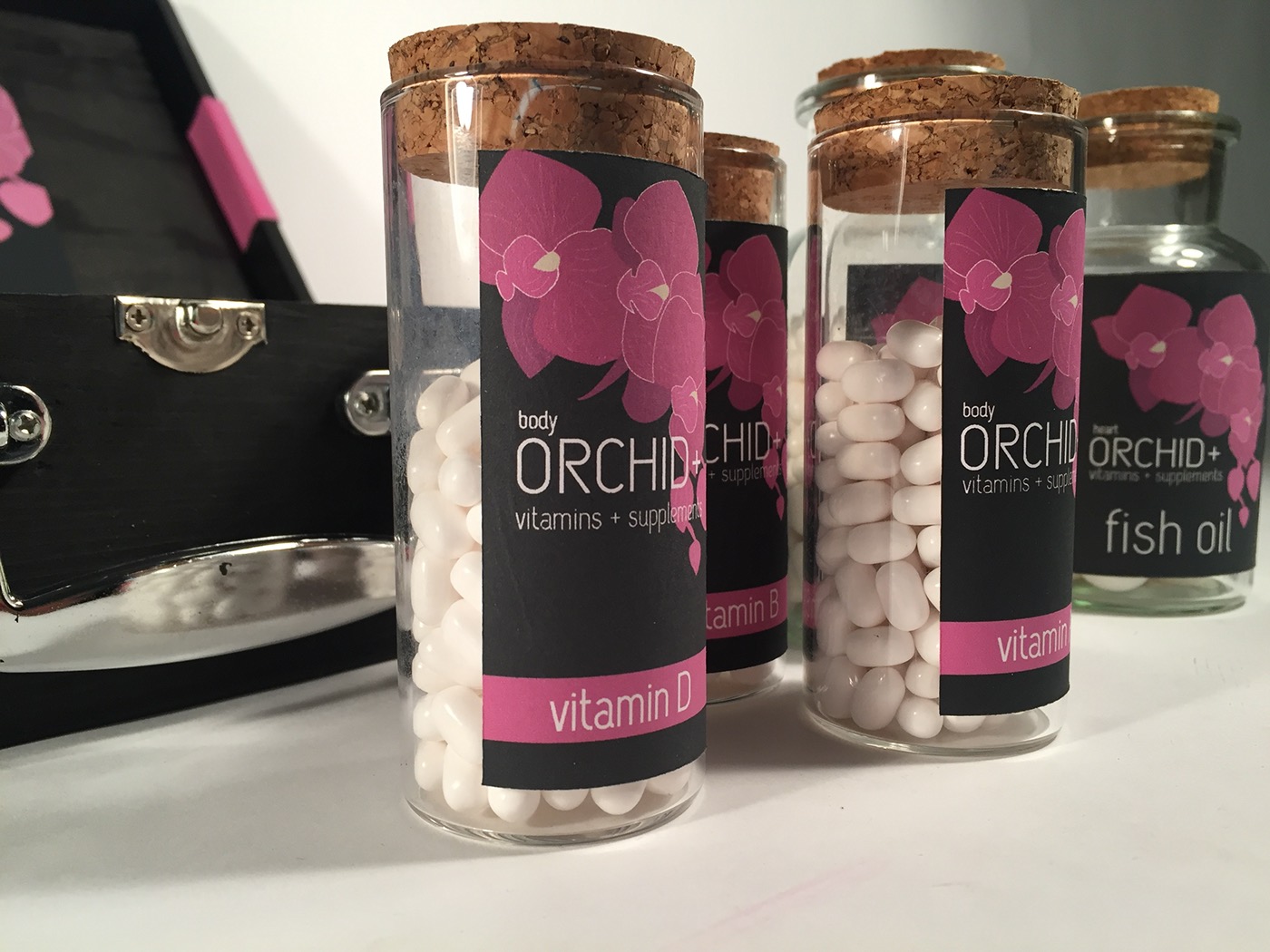 design Packaging packaging design Health product design  orchid bottles self brand branding  ILLUSTRATION 