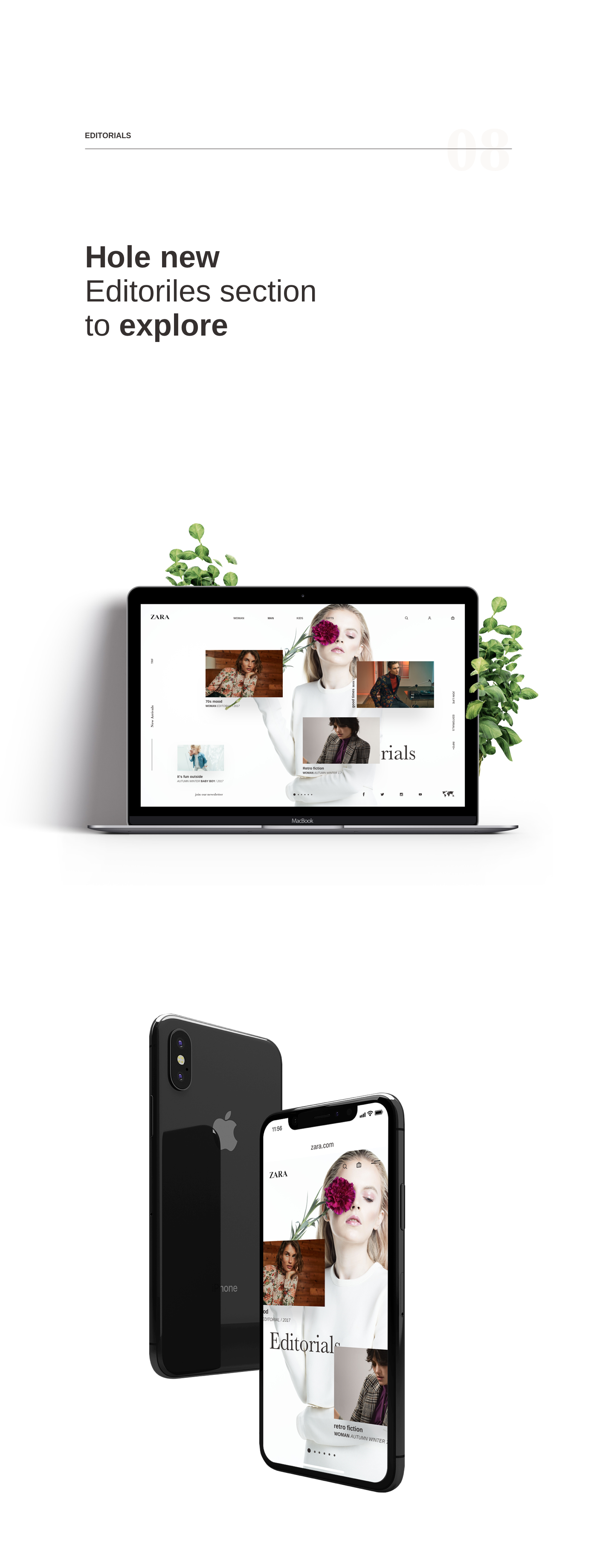 zara Fashion  UI brand ux minimal Website mobile iphone E COMMERCE