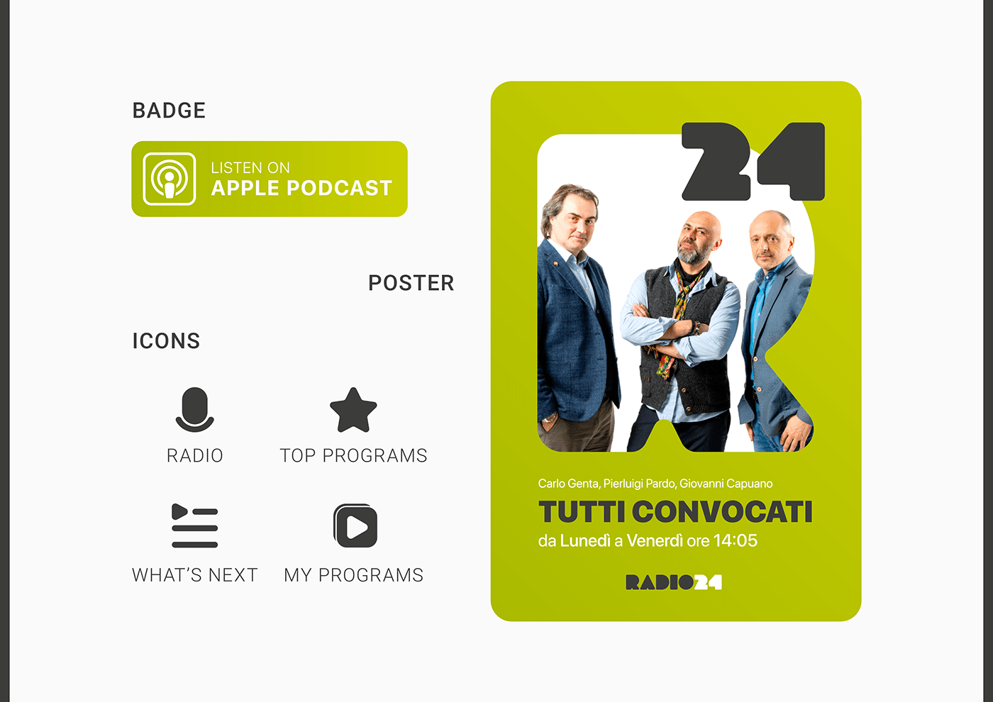 Radio radio24 contest brand concept minimal logo modern design italia