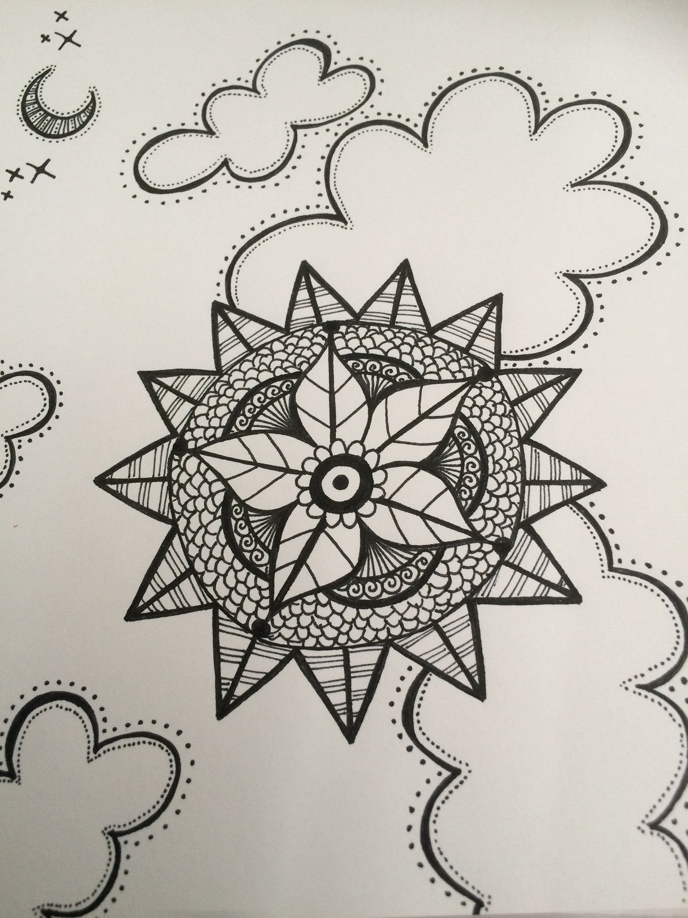 Mandala drawings felt tip pattern