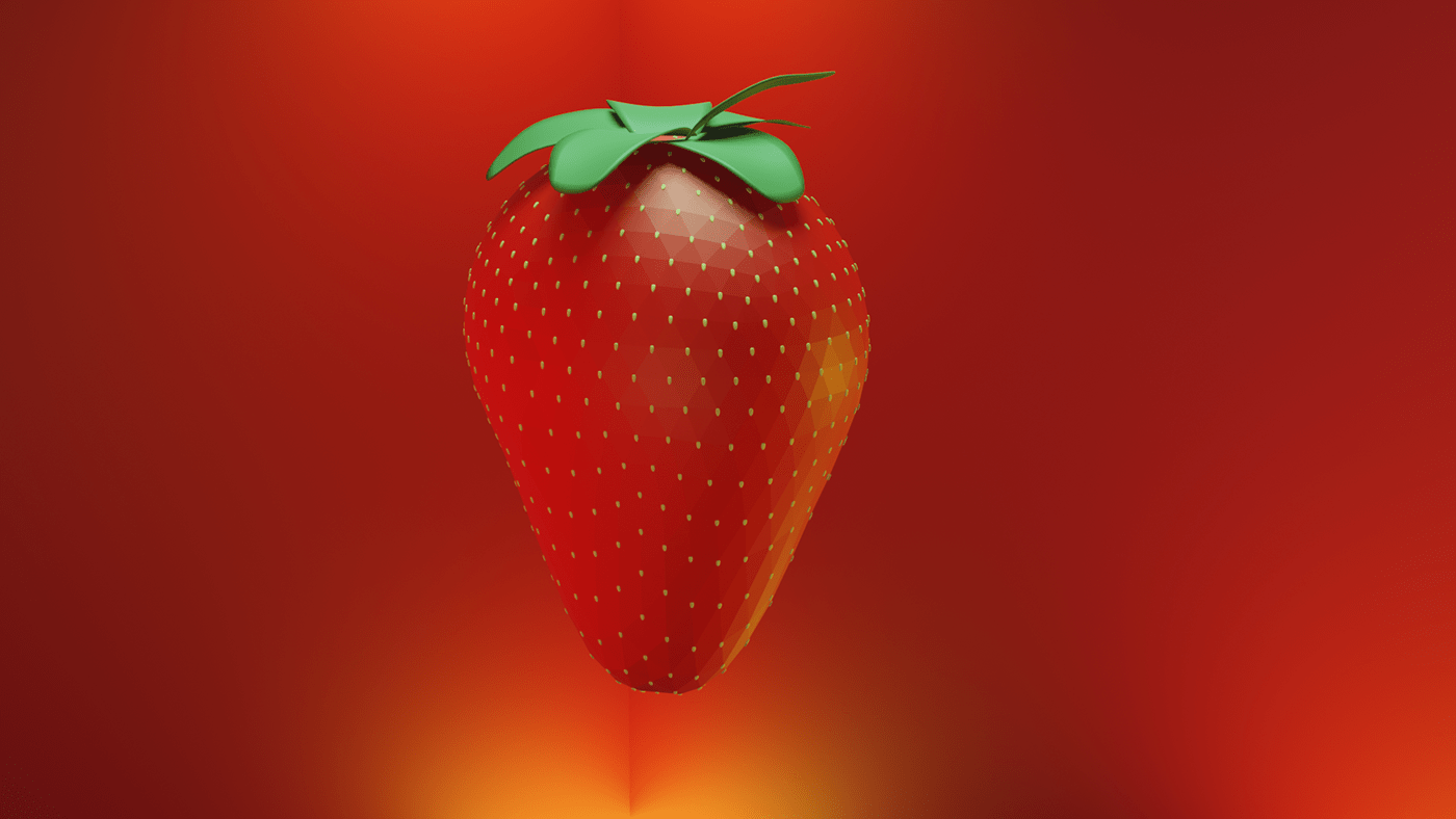 .blend 3D blender Fruit lowpoly red