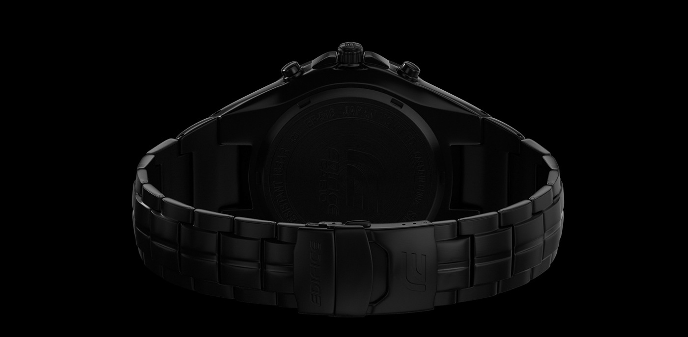 wrist watch Casio edifice CGI 3D Render modeling shading lighting