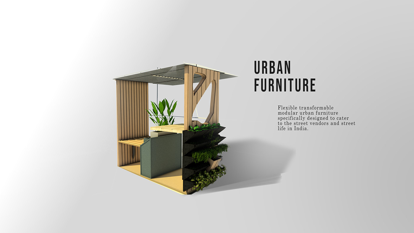 modular furniture architecture Urban India Street Food  induistrial design Kiosk