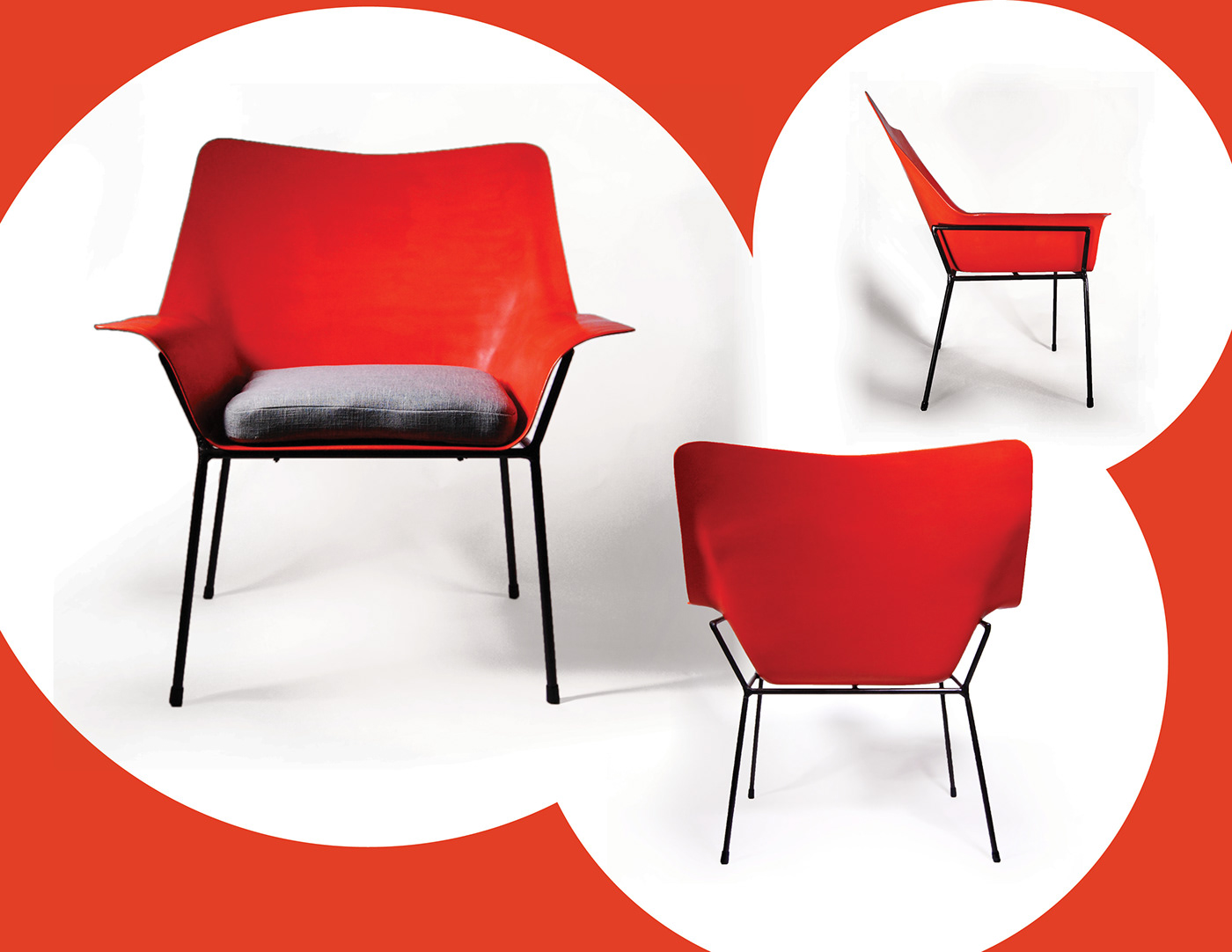 furniture design  Fiberglass steel Lounge Chair upholstry industrial design  product design  modern