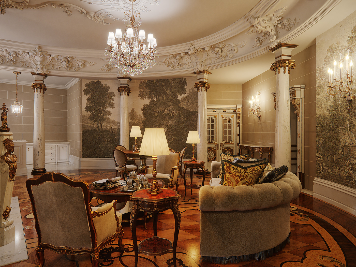 Interior kiev Barocco clasics bedroom provasi Marble