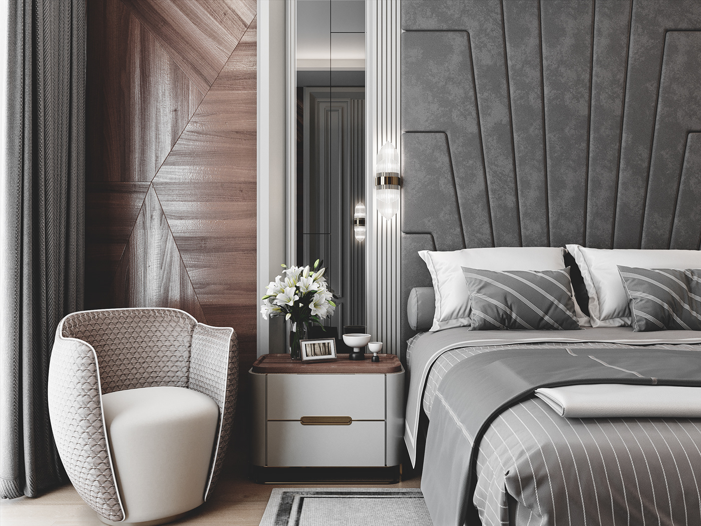 3D architecture archviz beauty bedroom CGI Classic design Interior model