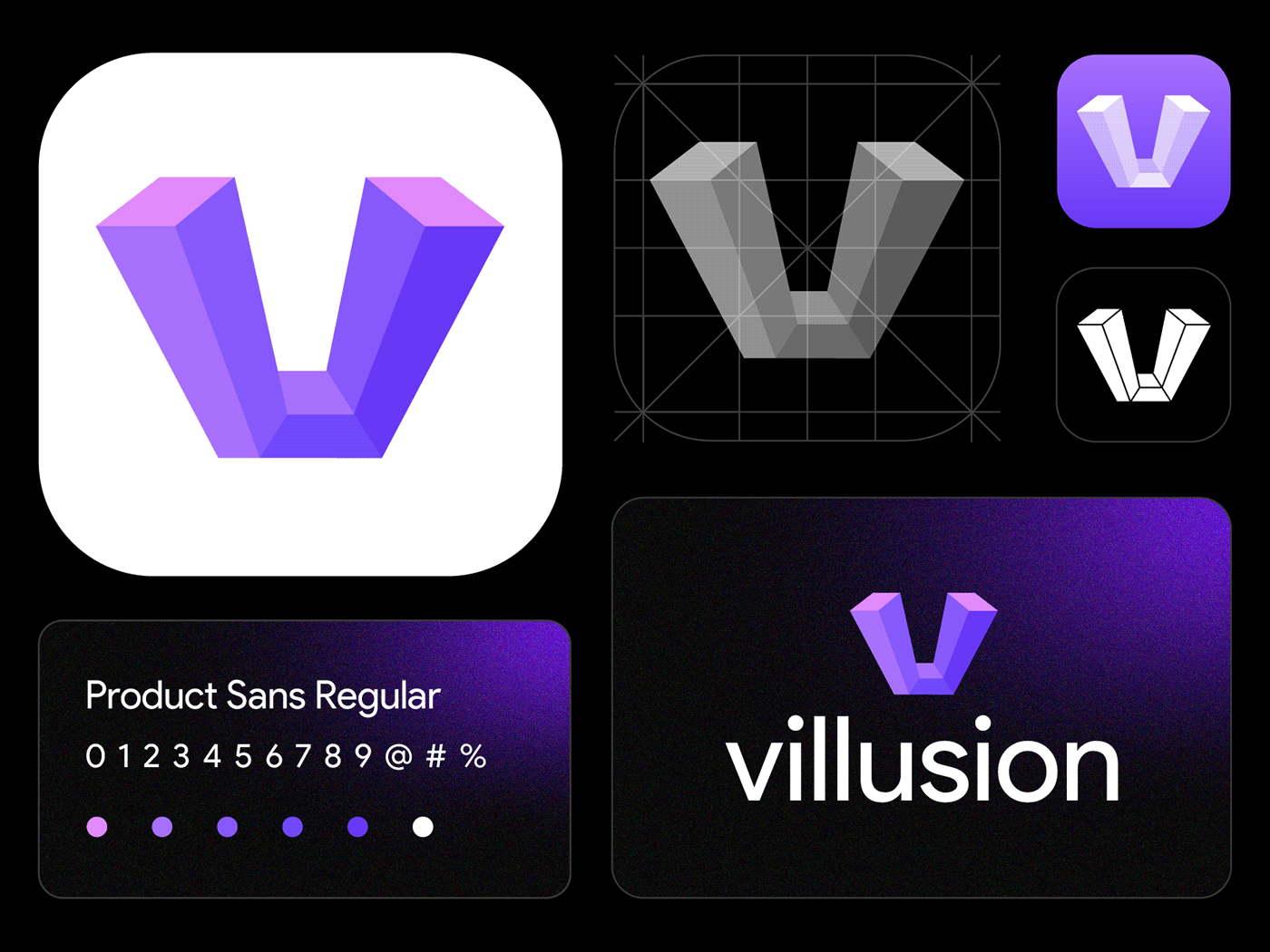 logo design based on the idea of letter v illusion tech by mihai dolganiuc design