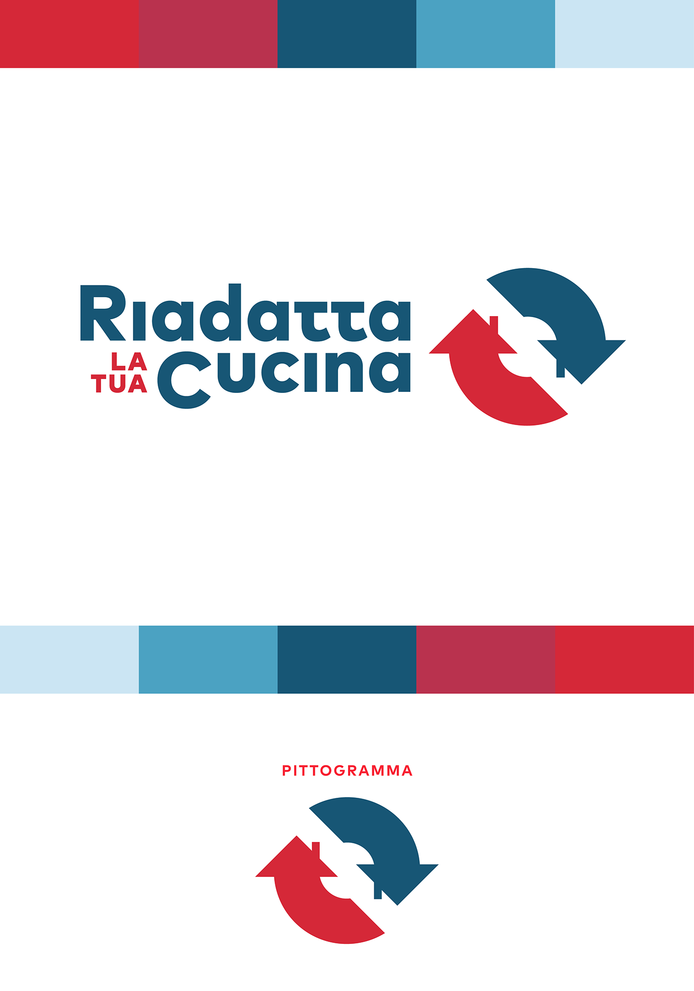 kitchen design interior design  logo Cucina Italy Logo Design branding  red blue architecture