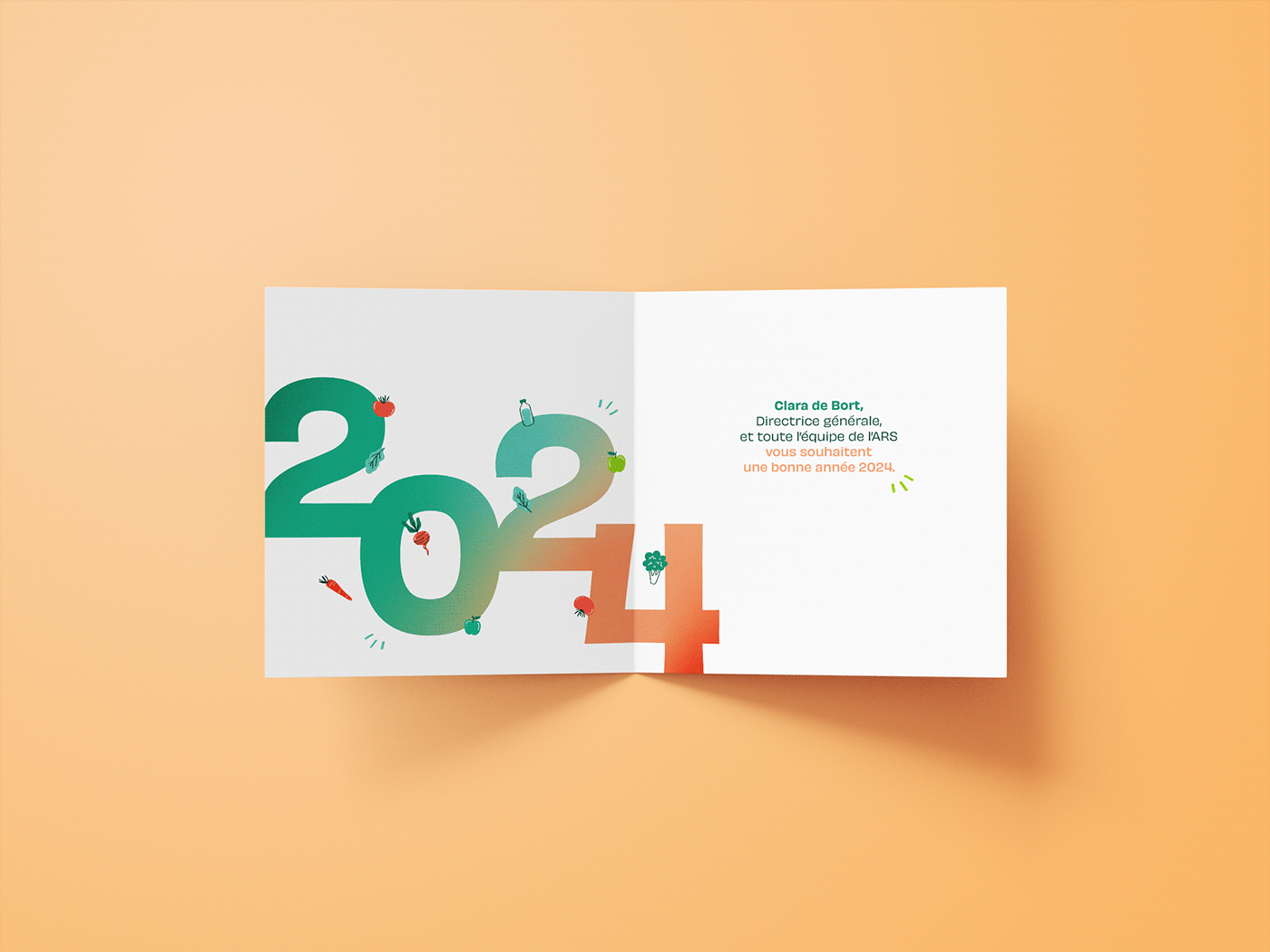 voeux carte de voeux new year 2024design jeux olympiques sport motion design print card ars