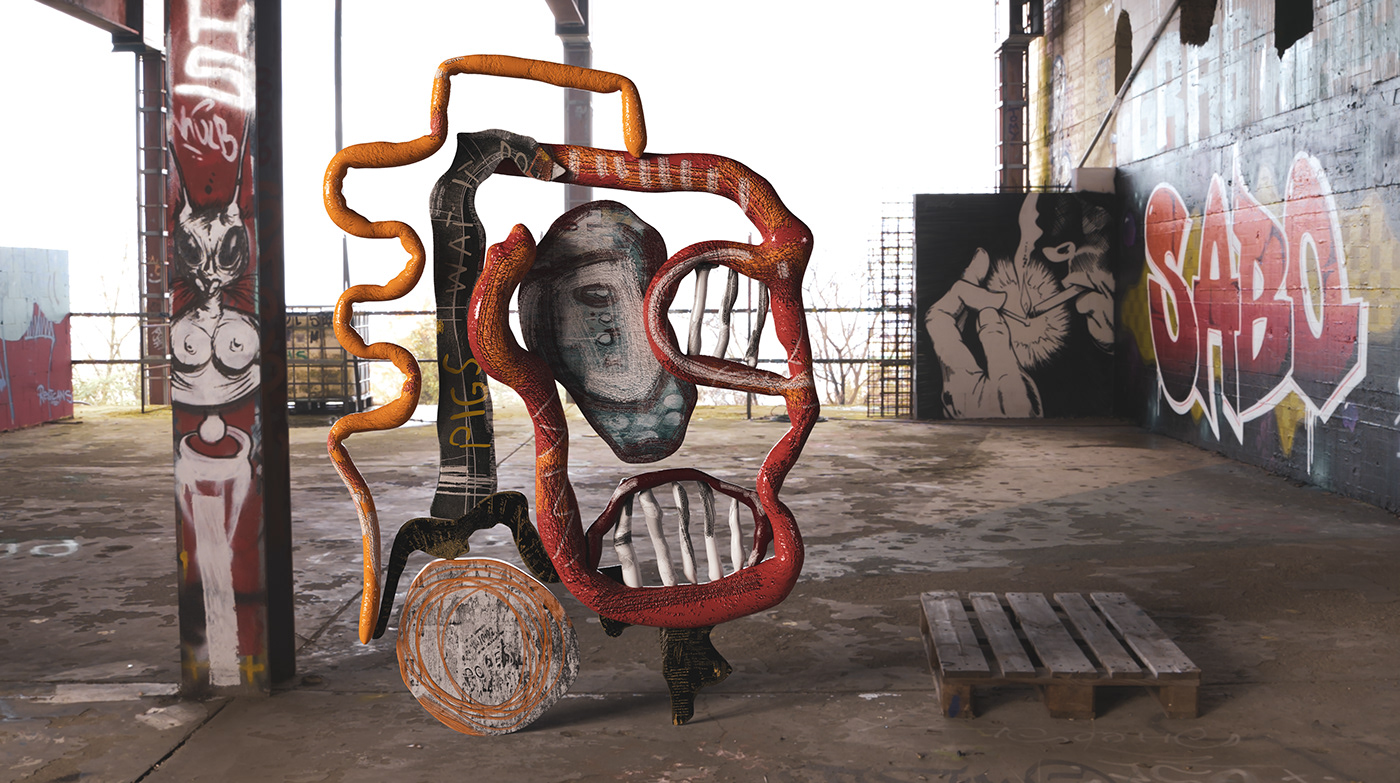 3D art CGI contemporaryart cryptoart digitalart Graffiti ILLUSTRATION  Neo-expressionism Urbanart