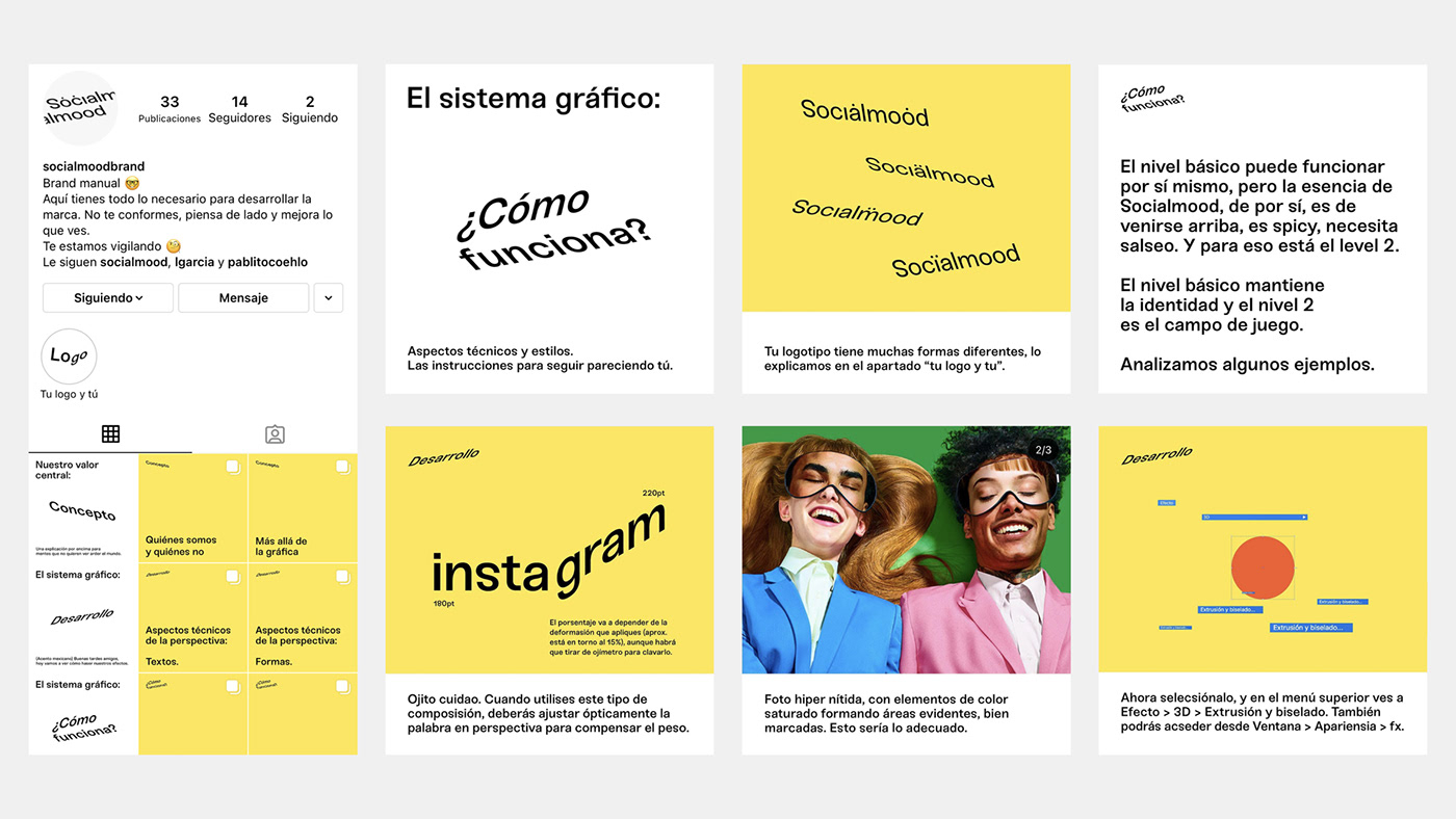 art direction  Brutalism communication digital identity mood rebranding social strategy yellow