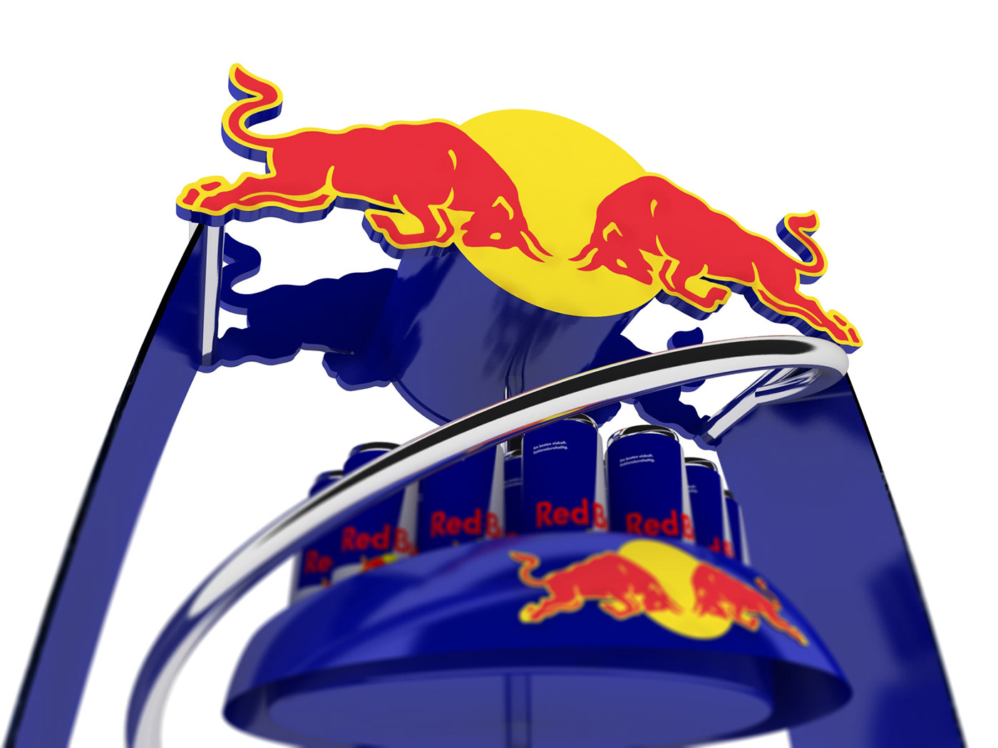 Floor Stand Red Bull Exhibition Design  helix pop