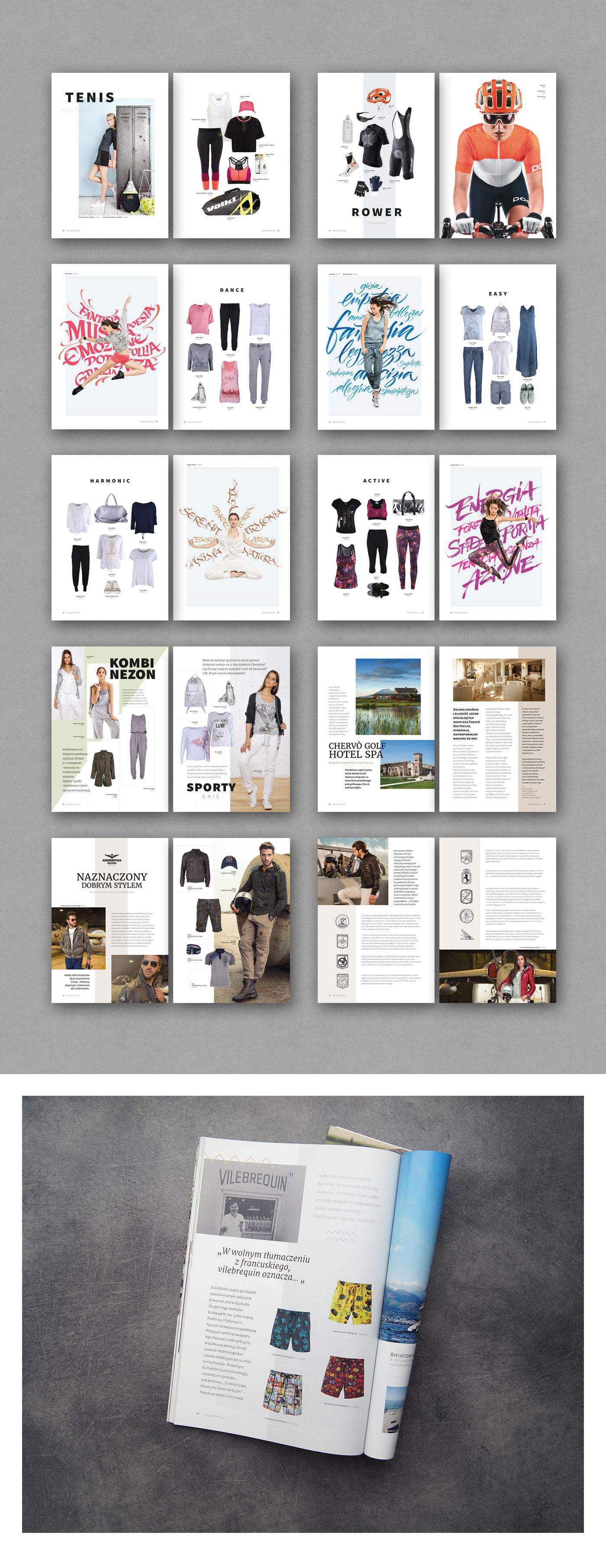 Lookbook magazine Fashion  sport editorial print