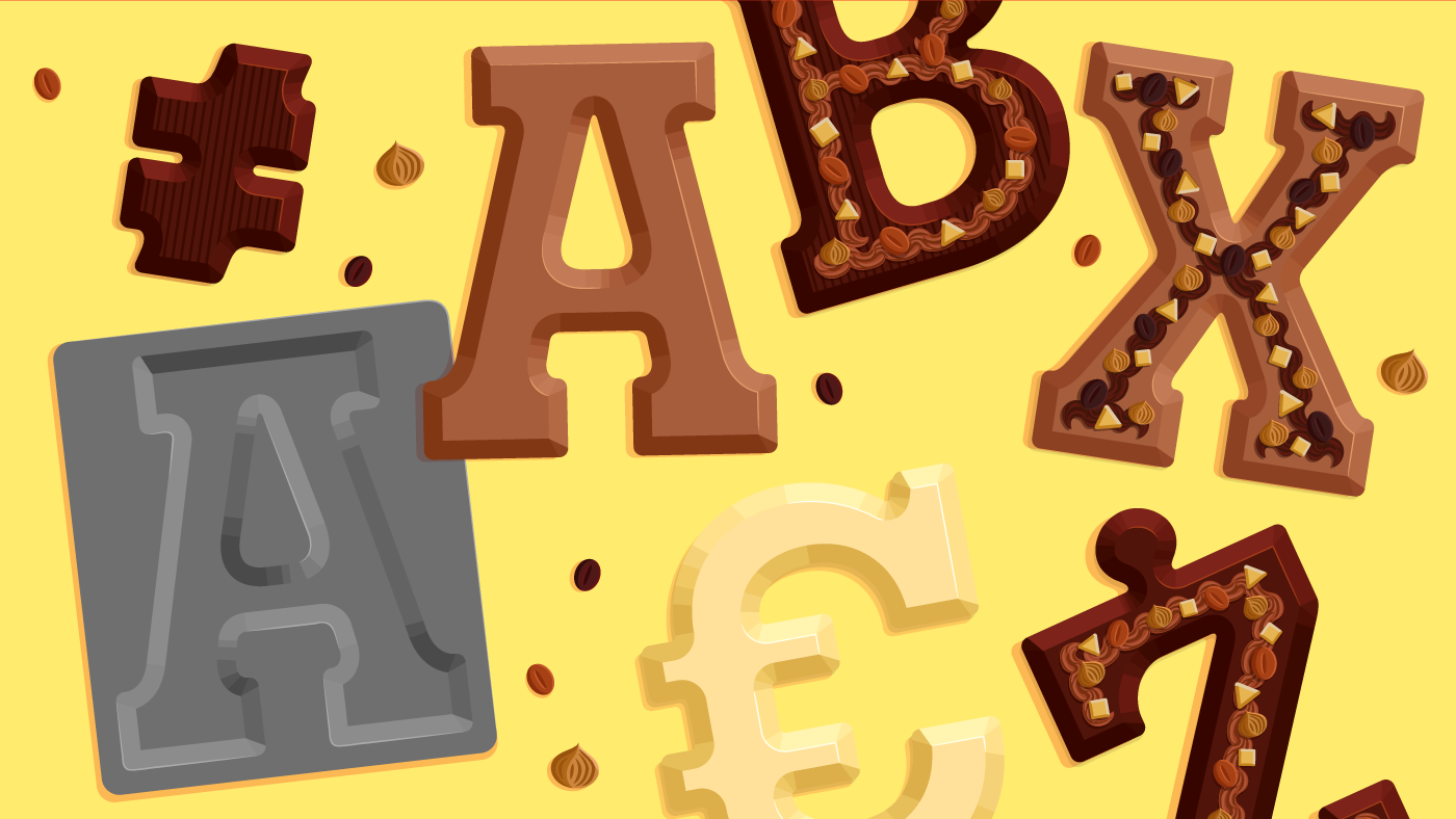chocolate color font font Typeface typography   vector