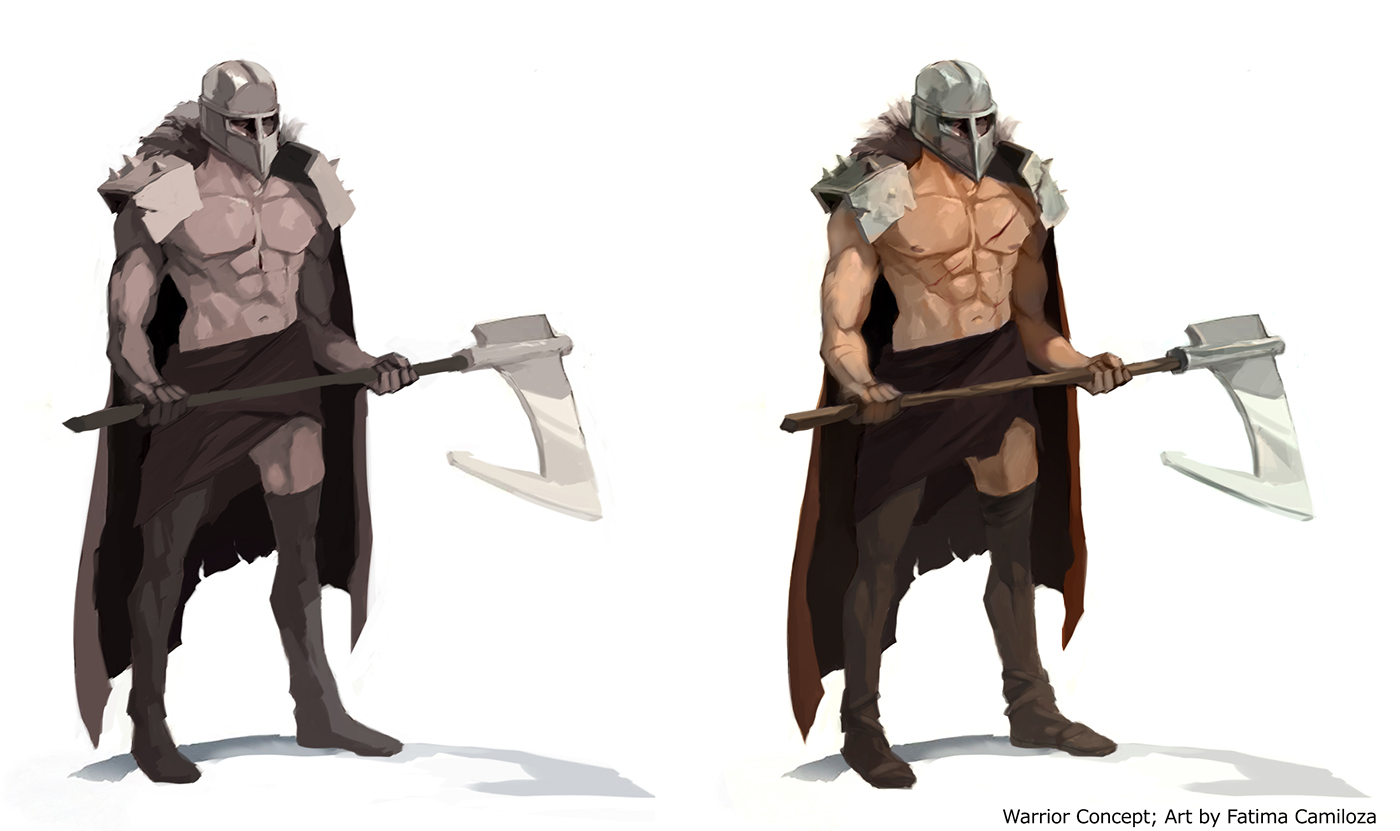warrior design armor design weapon design fantasy character tribal medieval