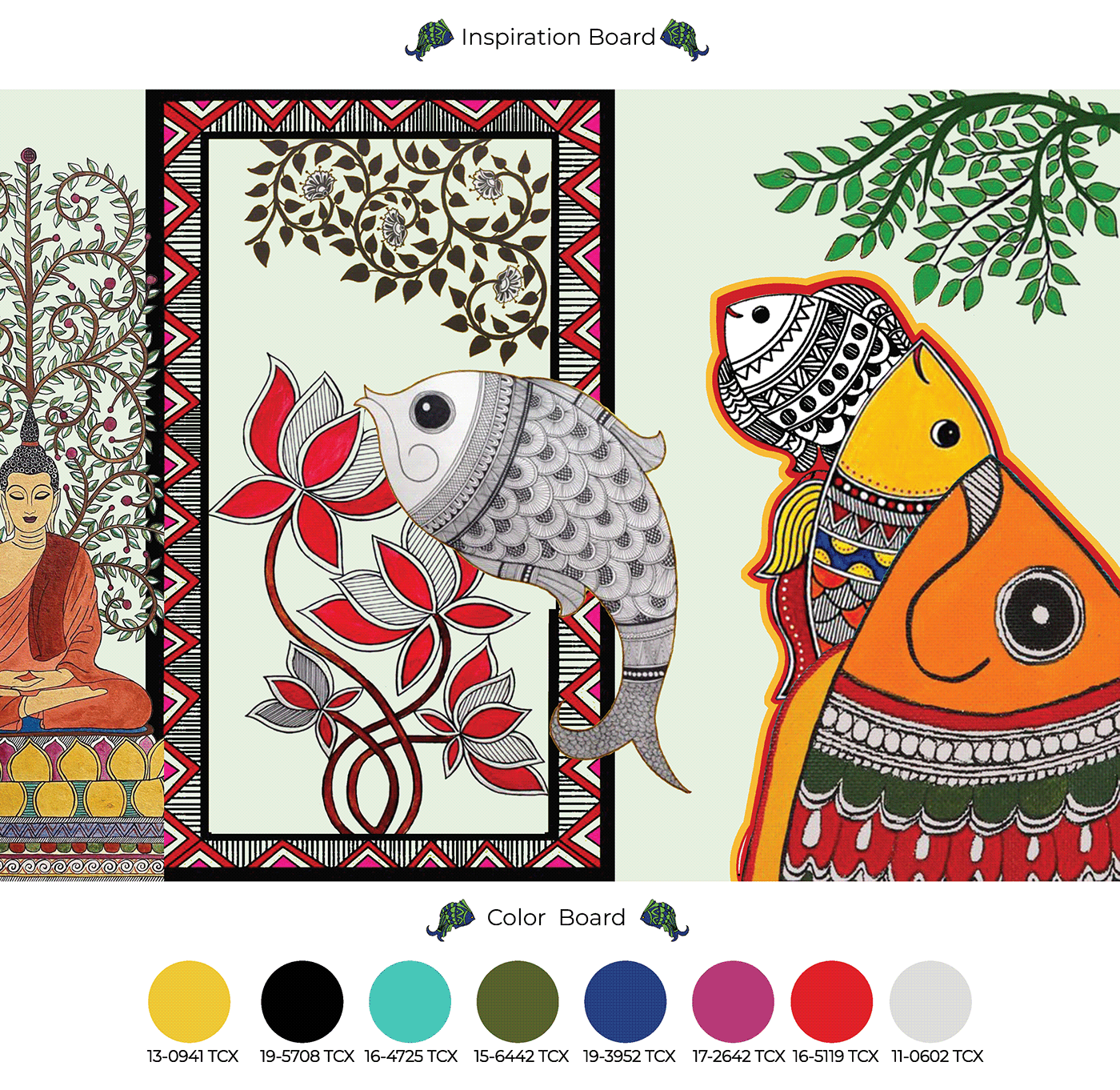 photoshop illustartor арт madhubani textile design  print design  handmade colour place mat tablerunner
