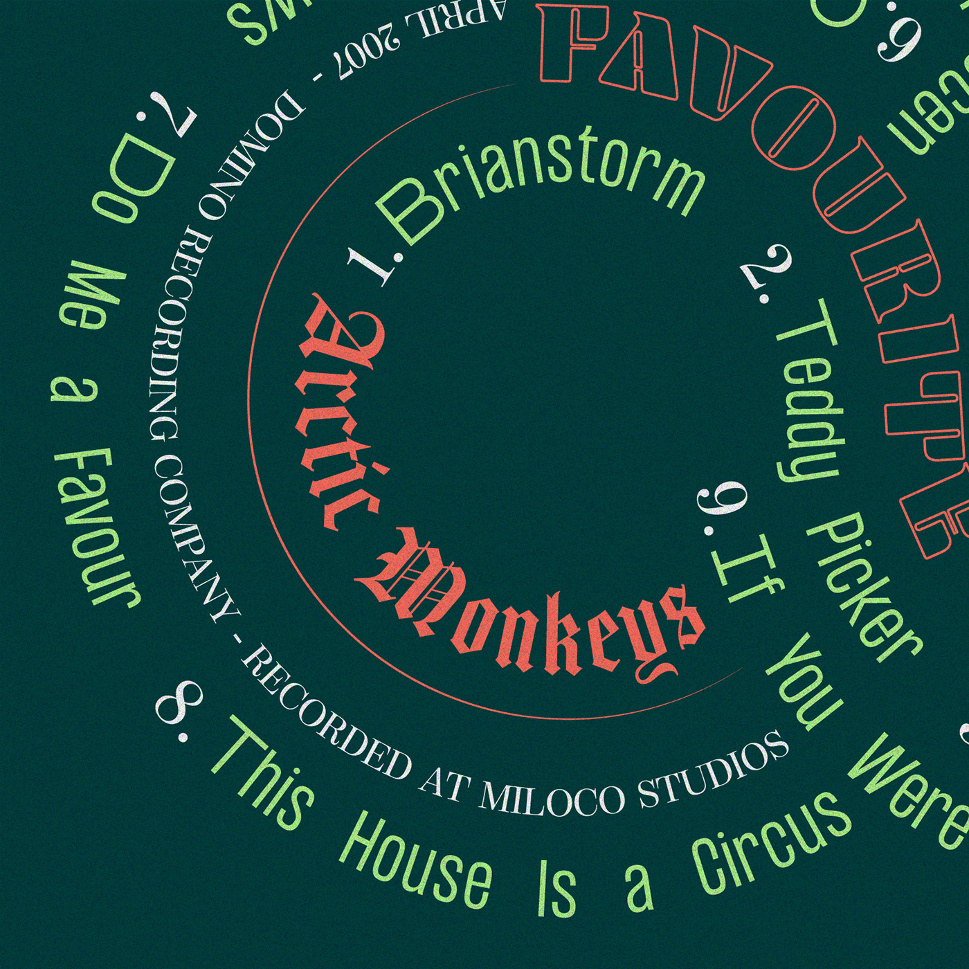 arctic monkeys visual identity Album Redesign typography   Favourite Worst Nightmare