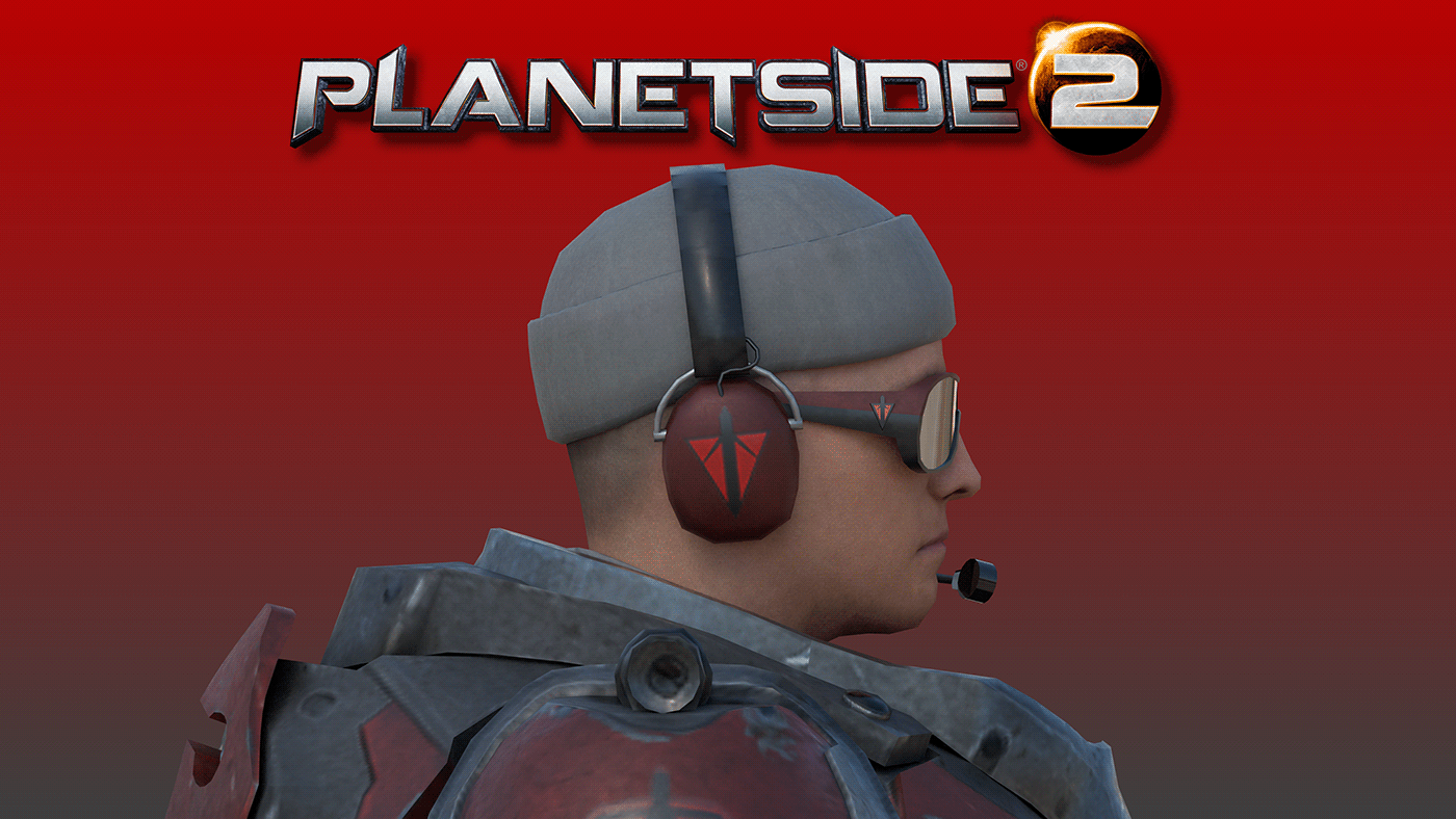 3D model beanie game design  glasses hat headset planetside Style