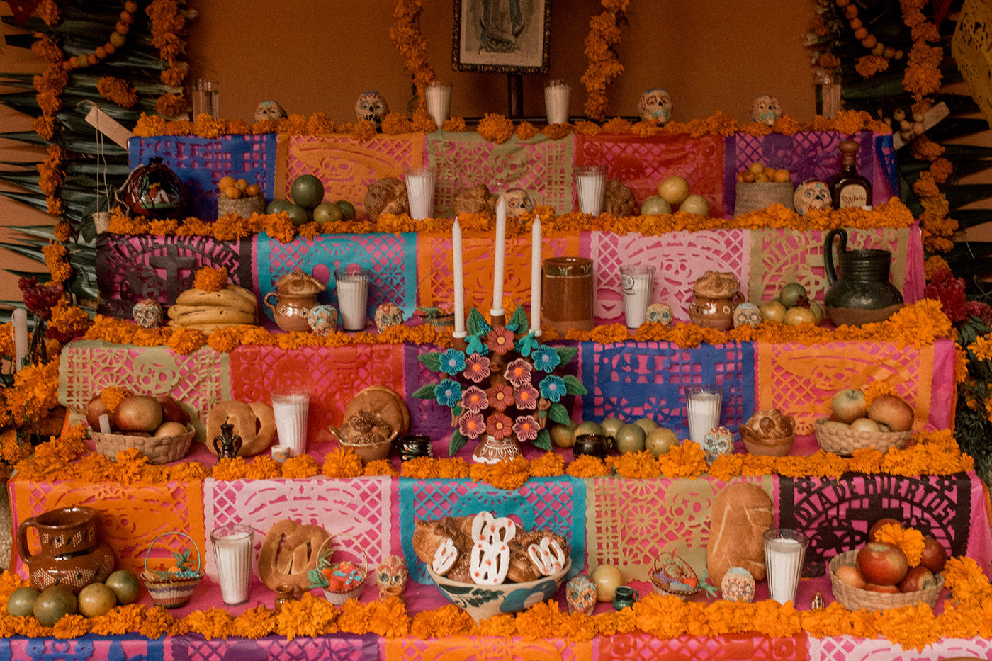 Dia De Muertos Tradicional mexico cempasuchil religion naranja frutas diademuertos VELADORAS