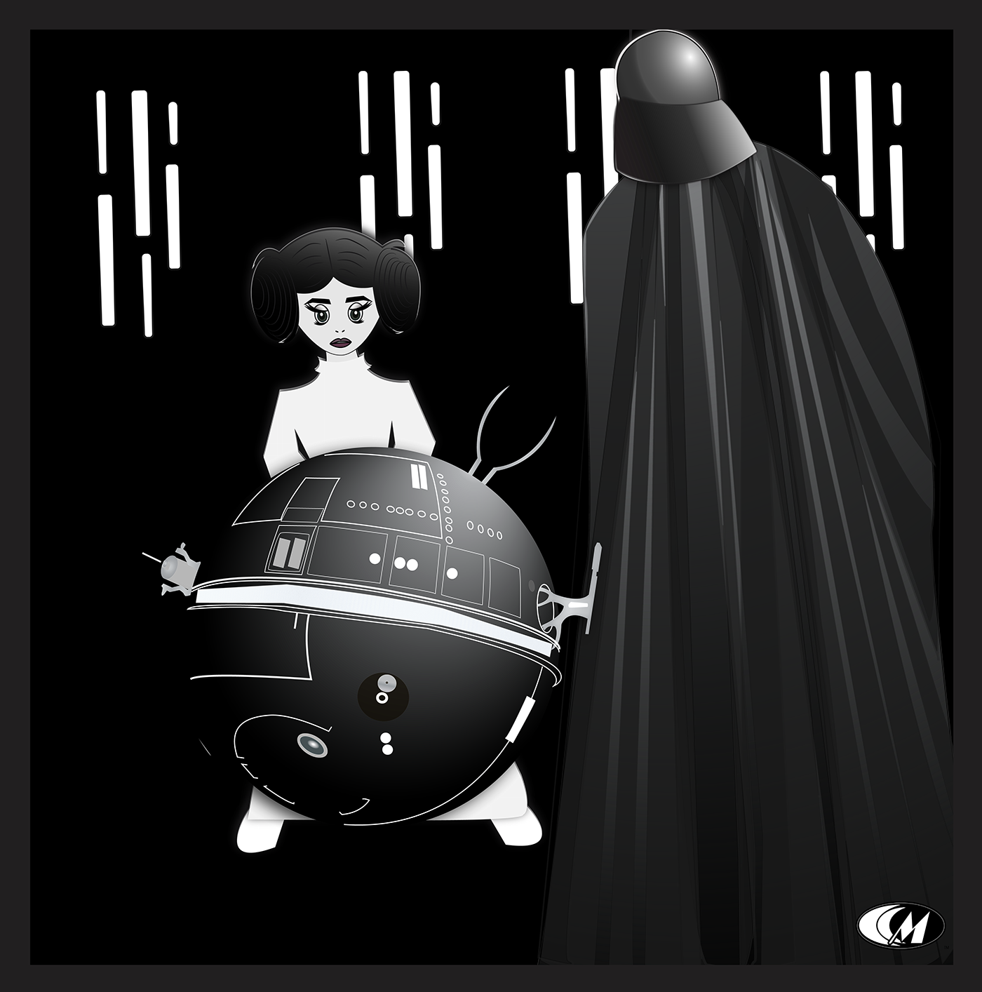 minimalist vector Space  star wars Princess Leia series