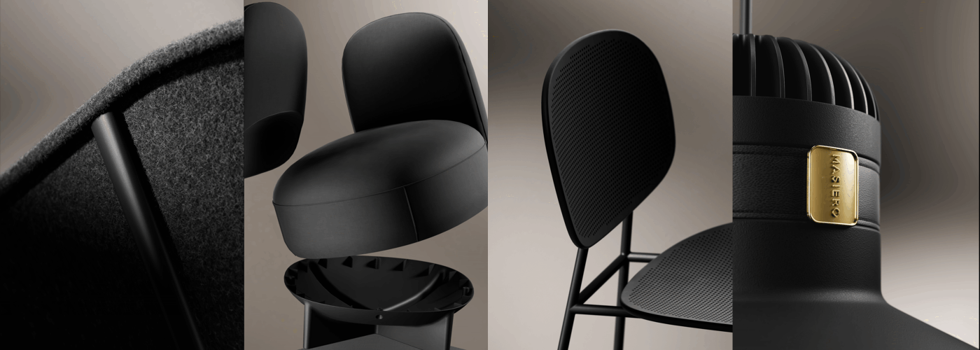 3D CGI rendering blender 3d animations design chair lighting Awards motion design