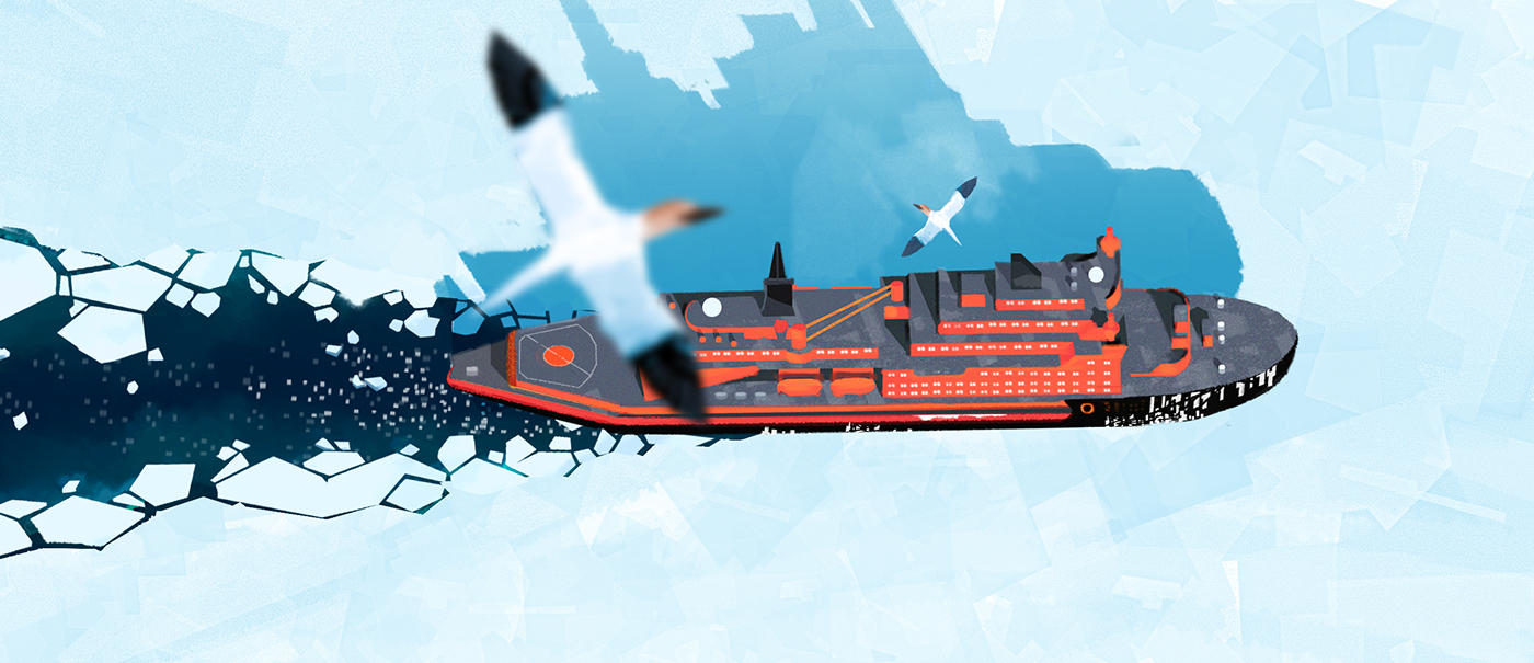 infographics explainer rosatom icebreacker history russian fleet nuclear icebreaker 2D motion 2D Animation