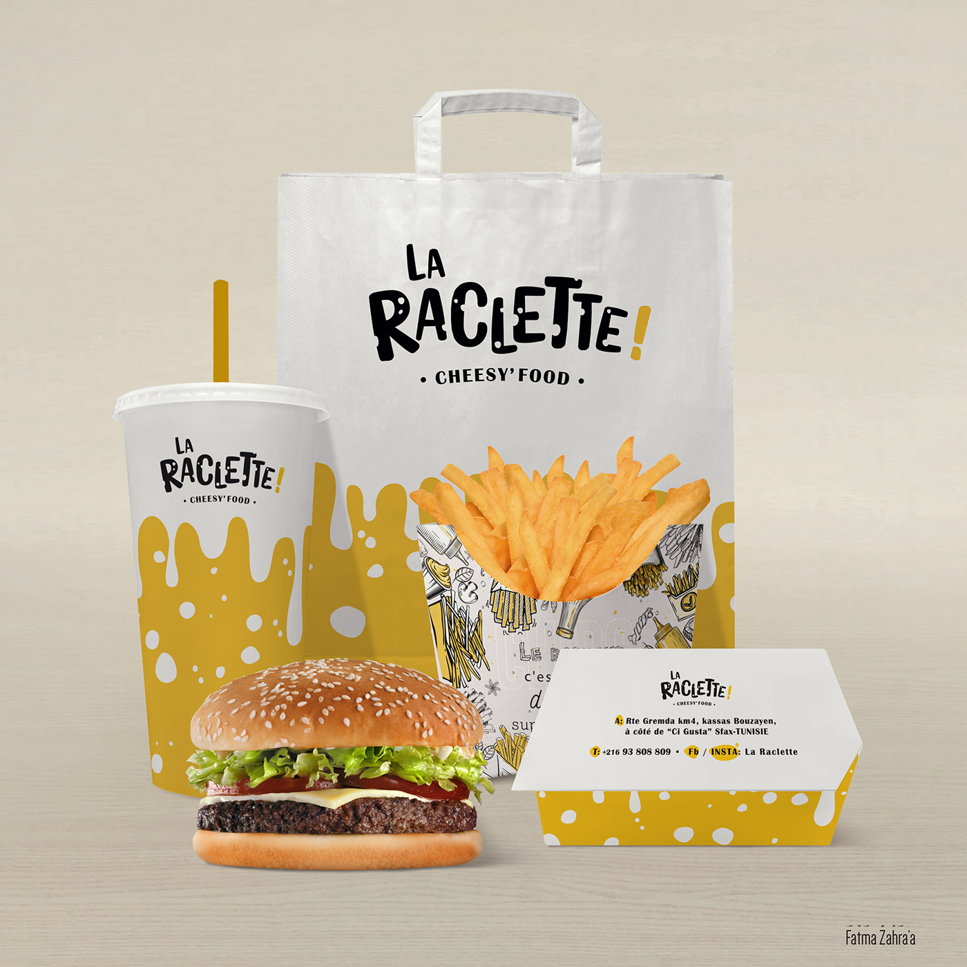 Cheese cheesy food corporate identity Logo Design raclette Sfax think create tunisia visual identity