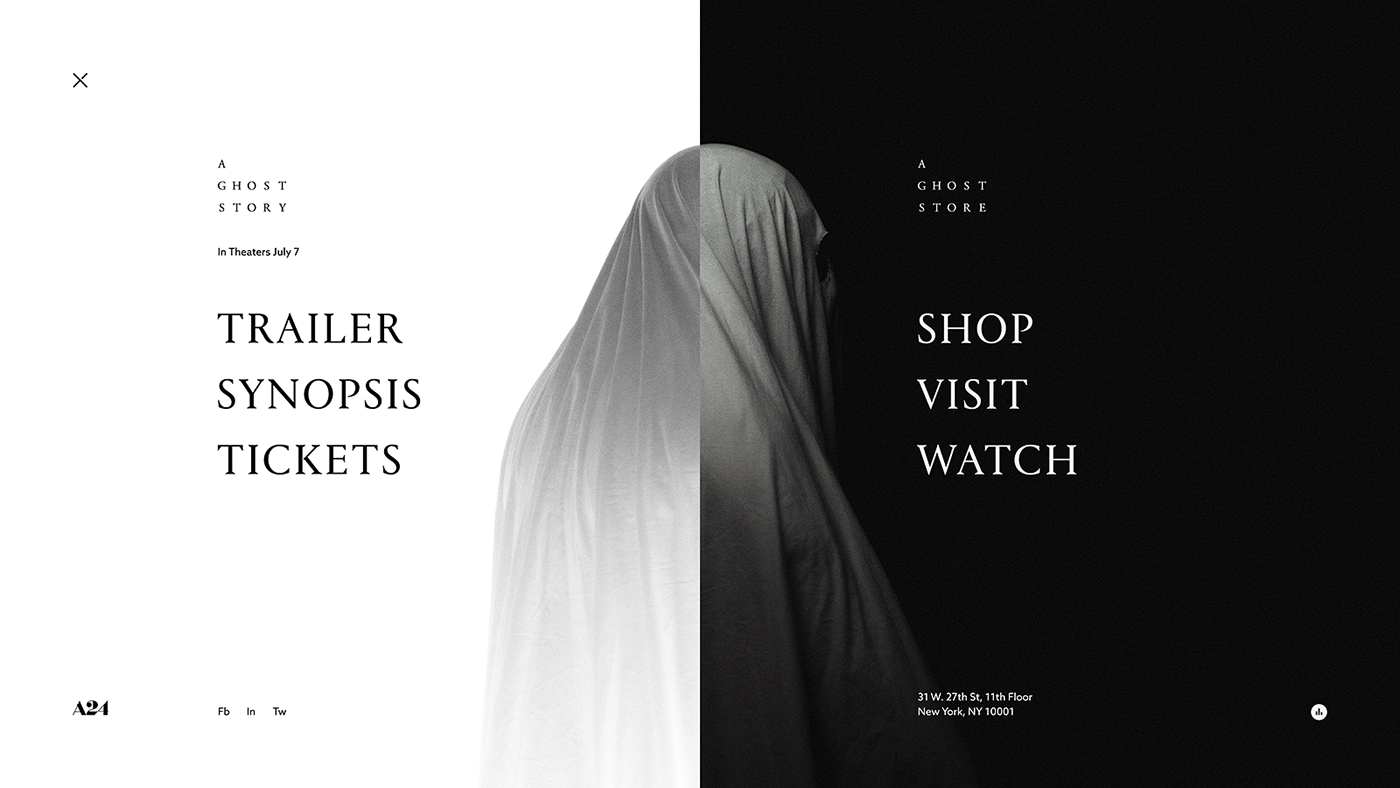 Casey Affleck rooney mara Ghost story a ghost story ghost store Web Design  a24 a ghost store watson design group