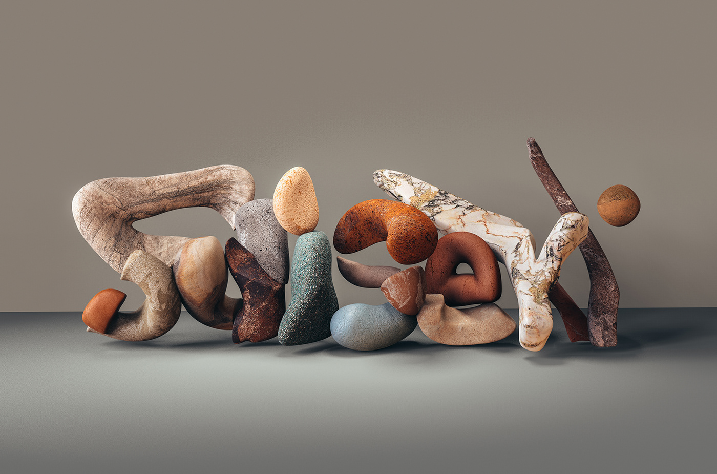 stones art contemporary textures Nature japan CGI 3D ILLUSTRATION  design