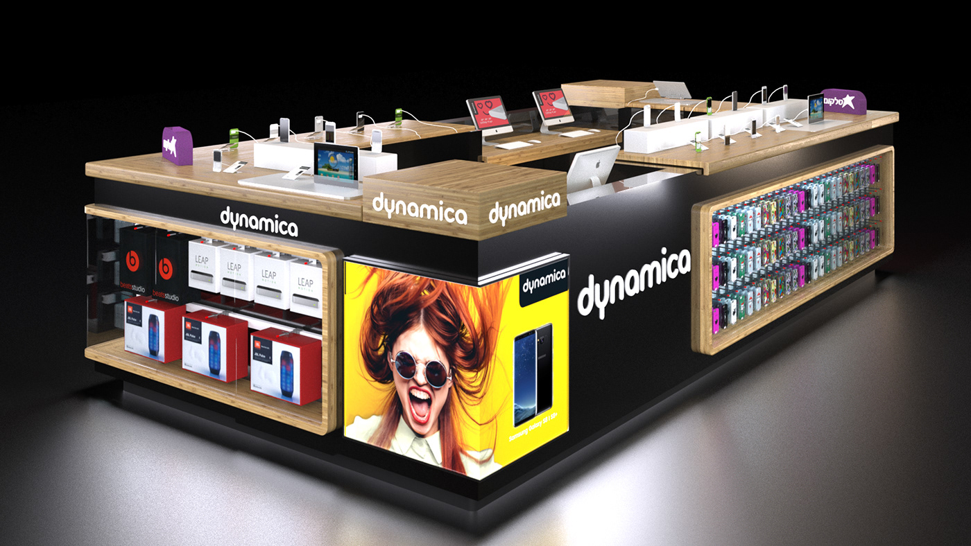 shopping mall 3D booth Display architecture product rendering vizualisation