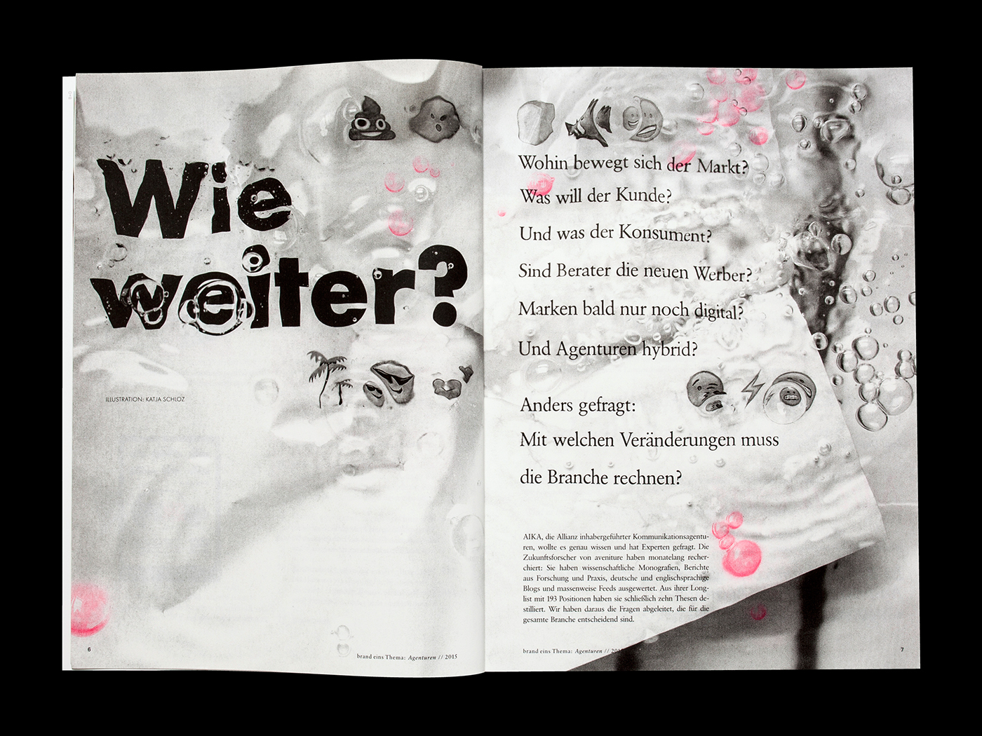 magazine Grafikdesign fotografie Künstlerische Leitung typografie water future Emojis ILLUSTRATION  bubbles