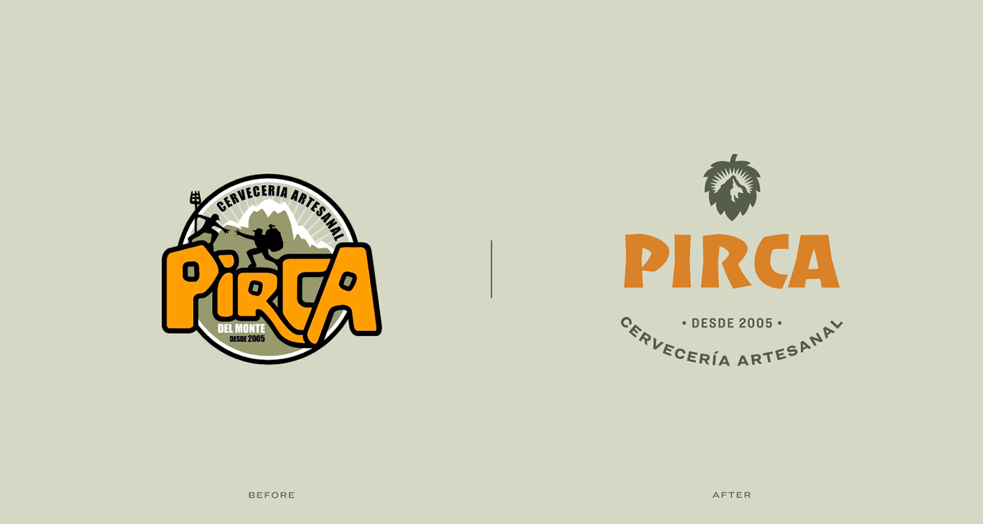 logo redesign brewing cerveceria rediseño lettering handmade hop mountain lúpulo