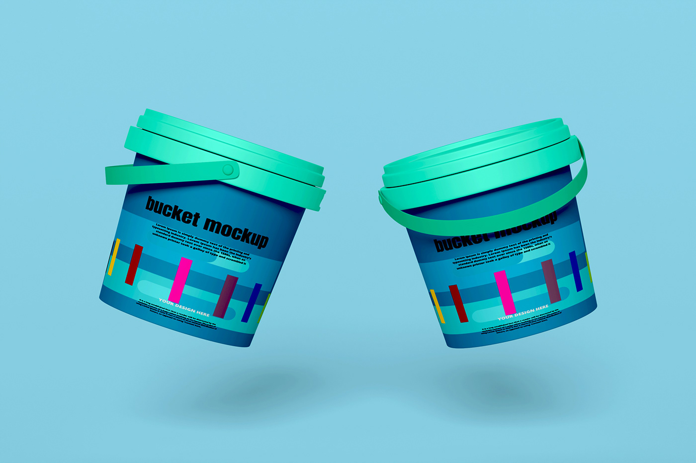 design Graphic Designer bucket 3D Mockup designer graphic elementor