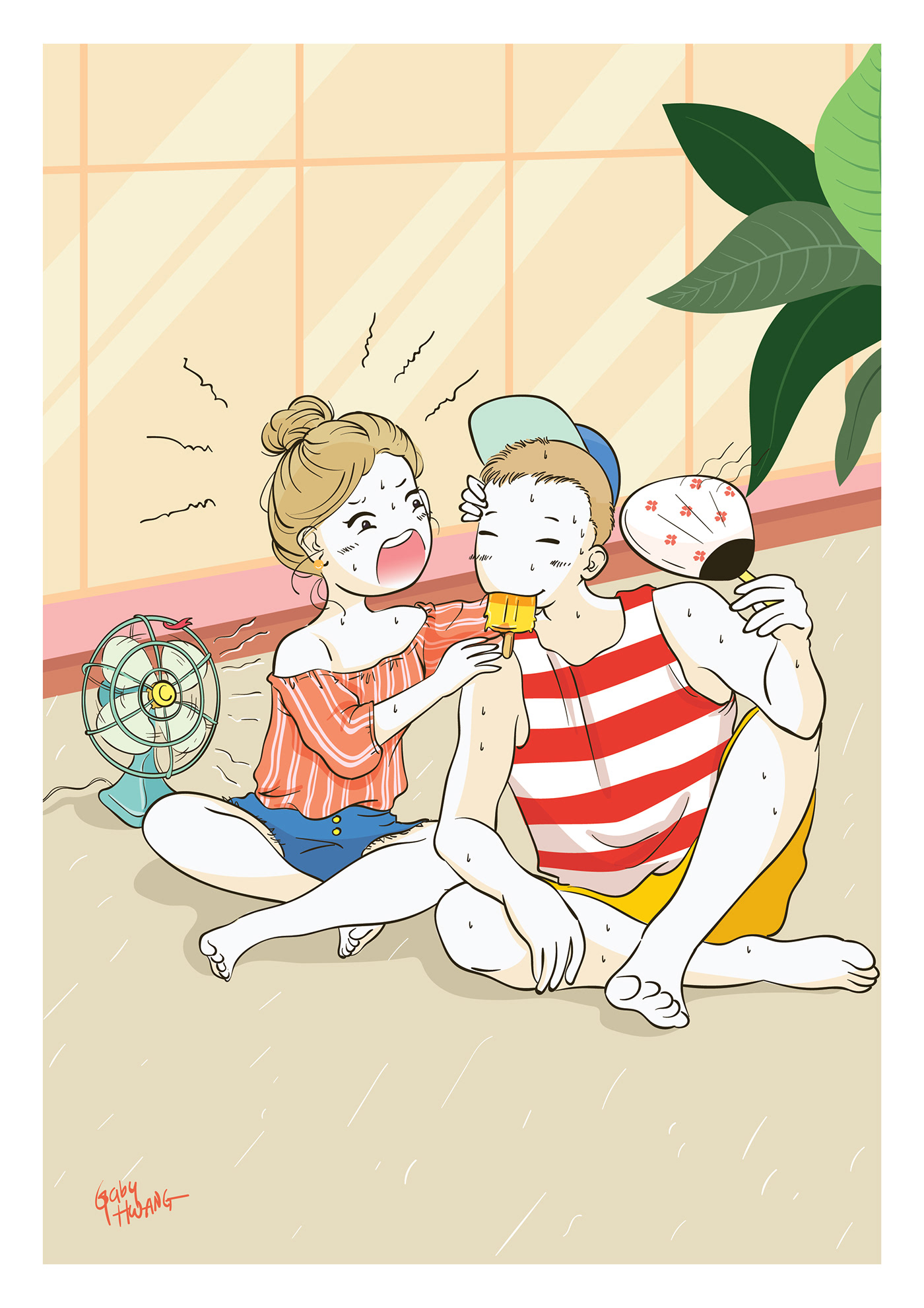 graphic illustration ILLUSTRATION  comic couple story Couple Drawing art summer ice cream cute