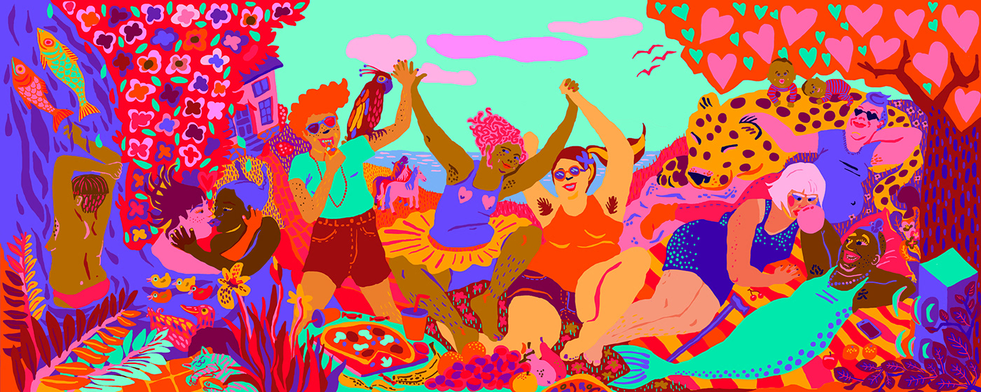 colorful Mural queer utopia