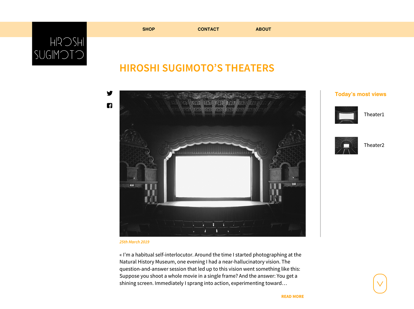 Webdesign redesign ux UI user interface user experience theater  hiroshi suhimoto photos Website