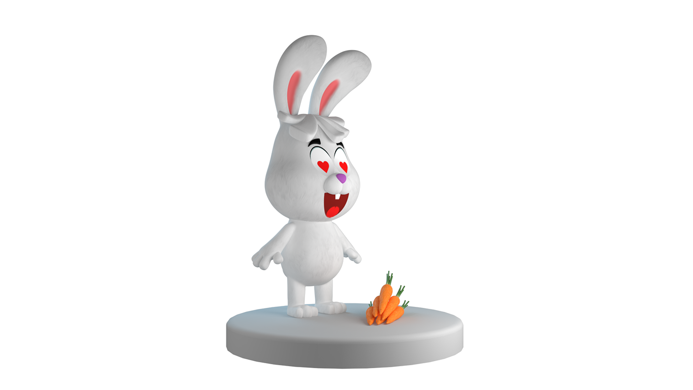 beelearn rabto abdullah Alhourani rabbit 3D Character carrot Character animation  cute