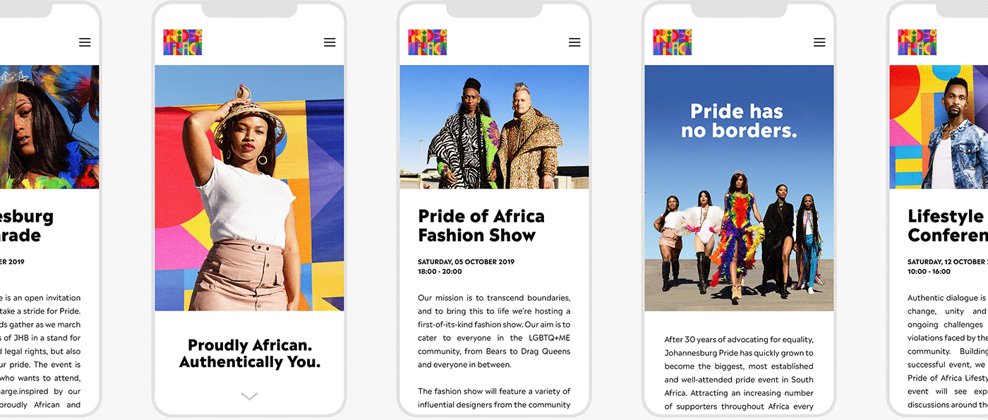 african brand identity digital campaign Gay Pride Johannesburg Pride LGBTQ rainbow Rebrand south african