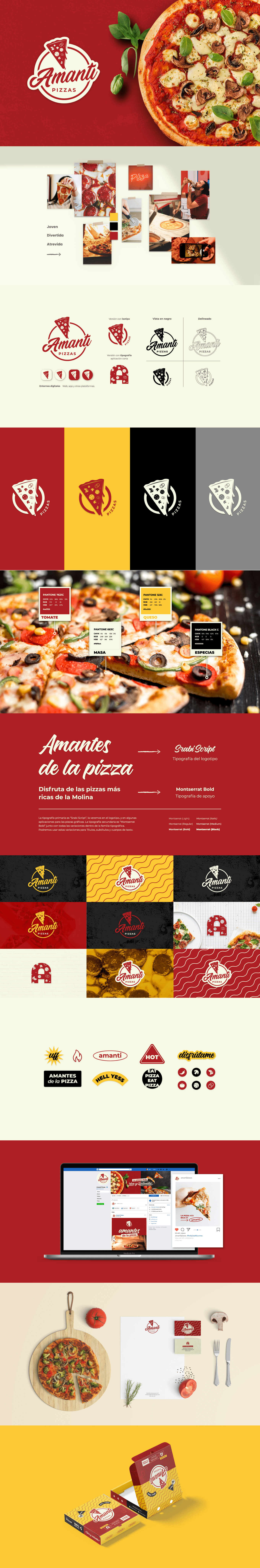 brand identity brandbook branding  design identity Manual de Marca Packaging Pizza