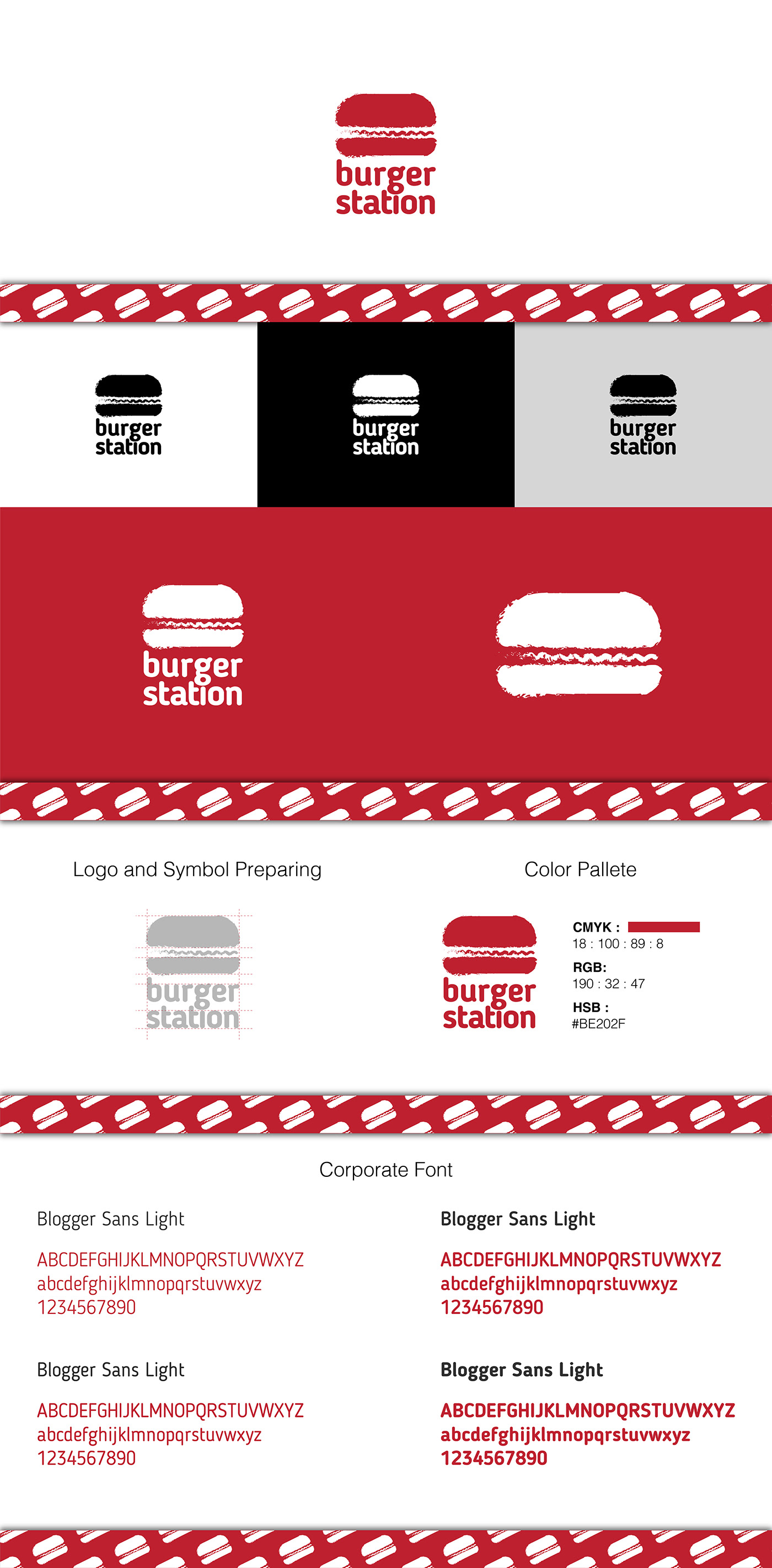 logo Burger Station burger design Logo Design brand branding  concept hamburger