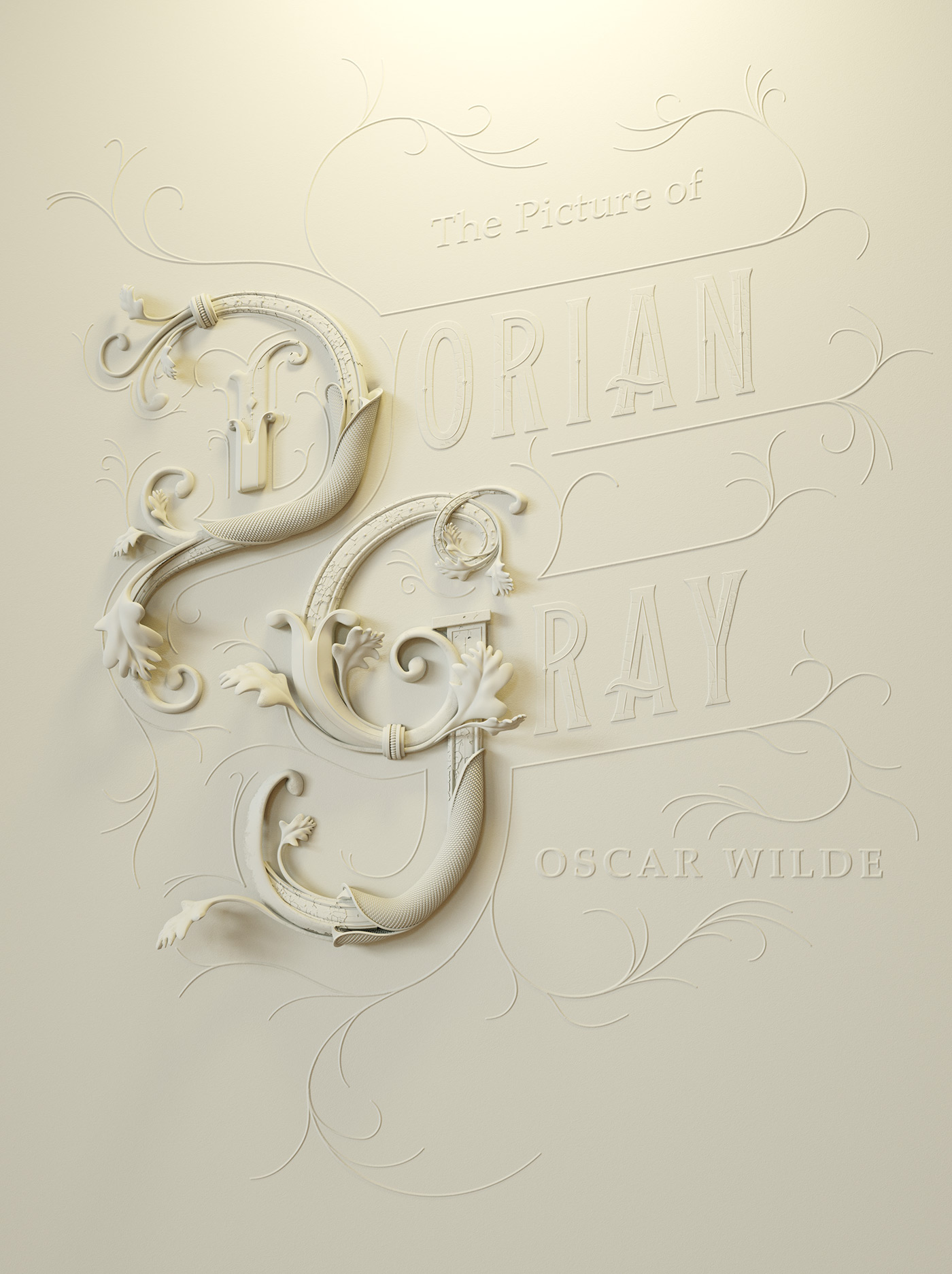 Picture Dorian gray oscar wilde book CGI cover ornament gold