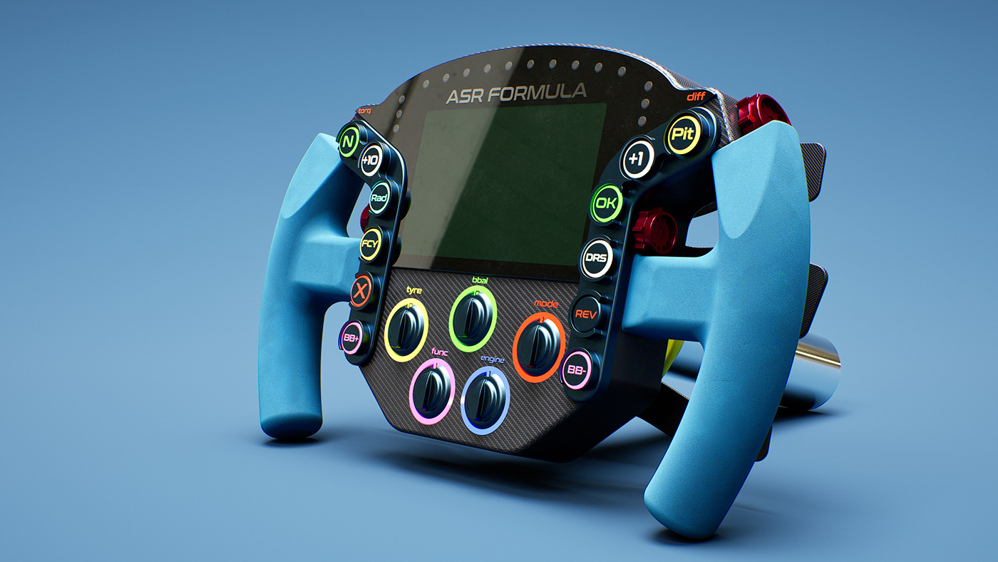 Rhino Rhinoceros twinmotion 3D Render modern Formula1 Motorsport race steering wheel
