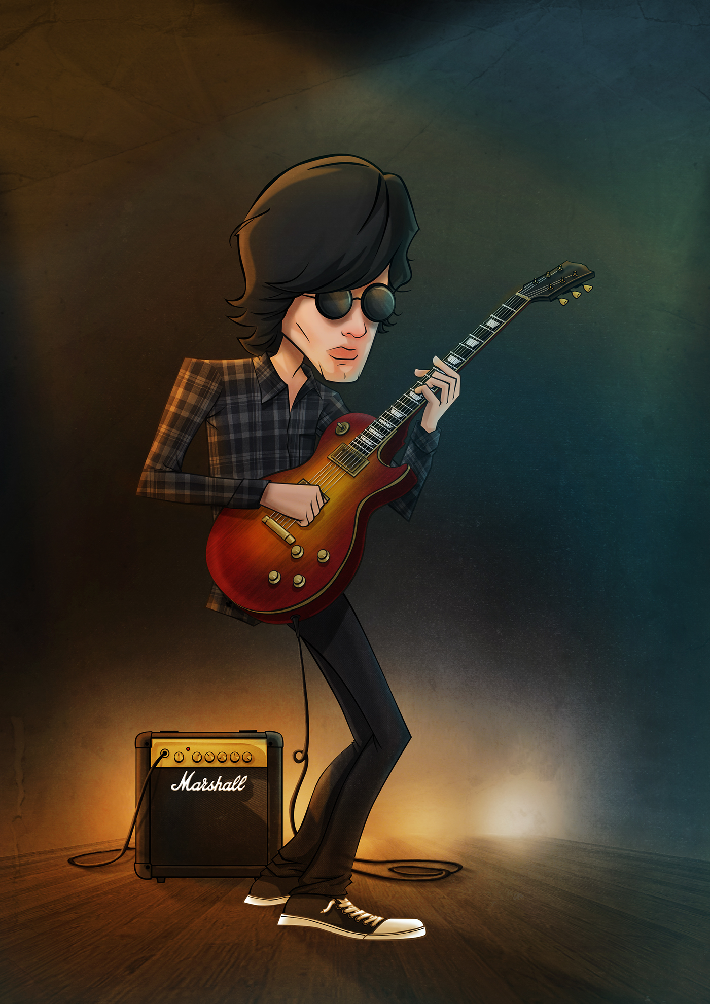 caricatura Ilustração ilustrator desenho design art arts arte rock Roll guitar color sound