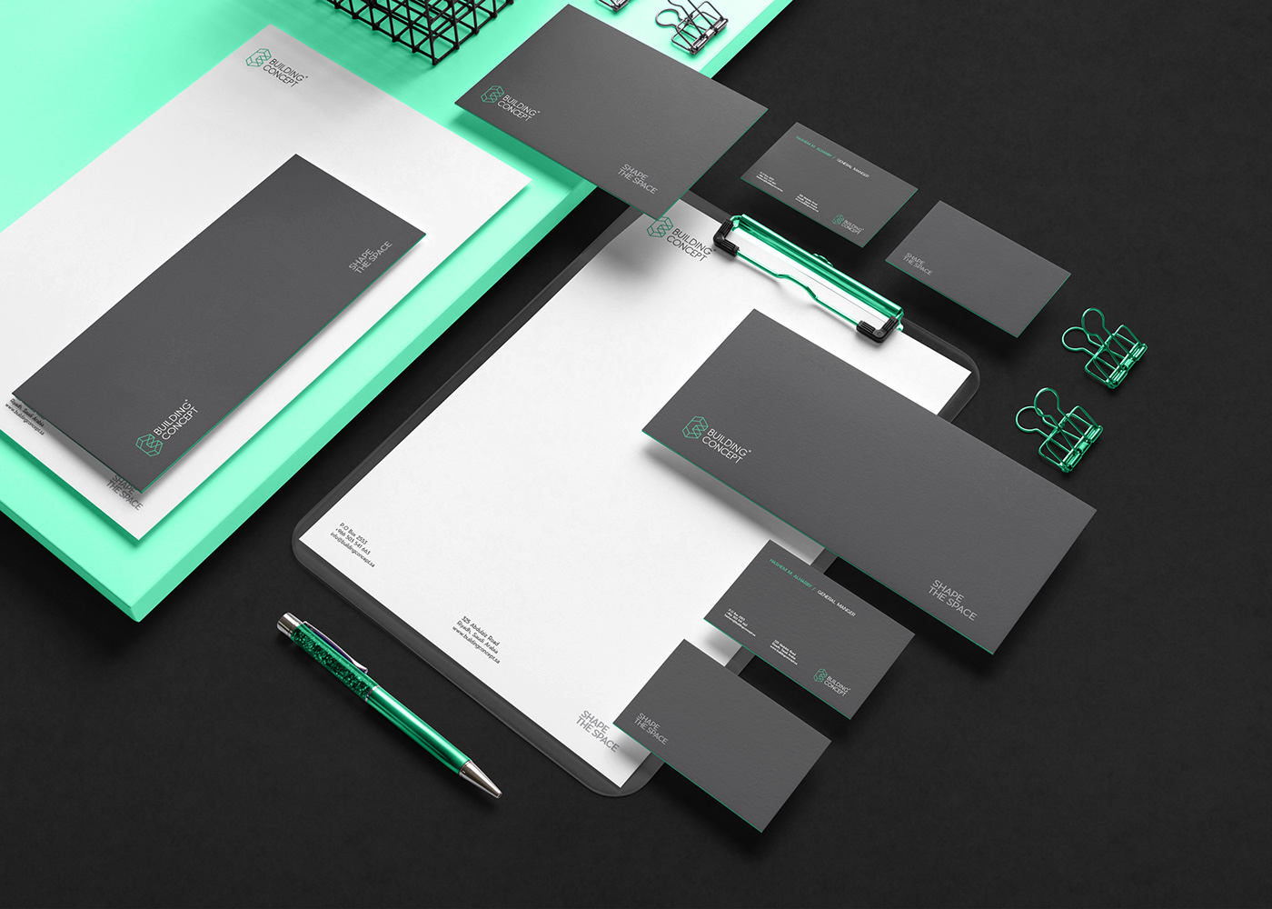 logo type identity typography   print branding  architecture brand stationary green