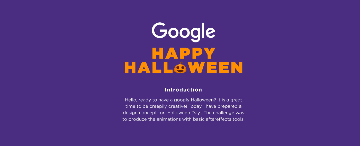 adobe google Halloween motiongraphics googledoodle aftereffects minimal flat design vector spooky