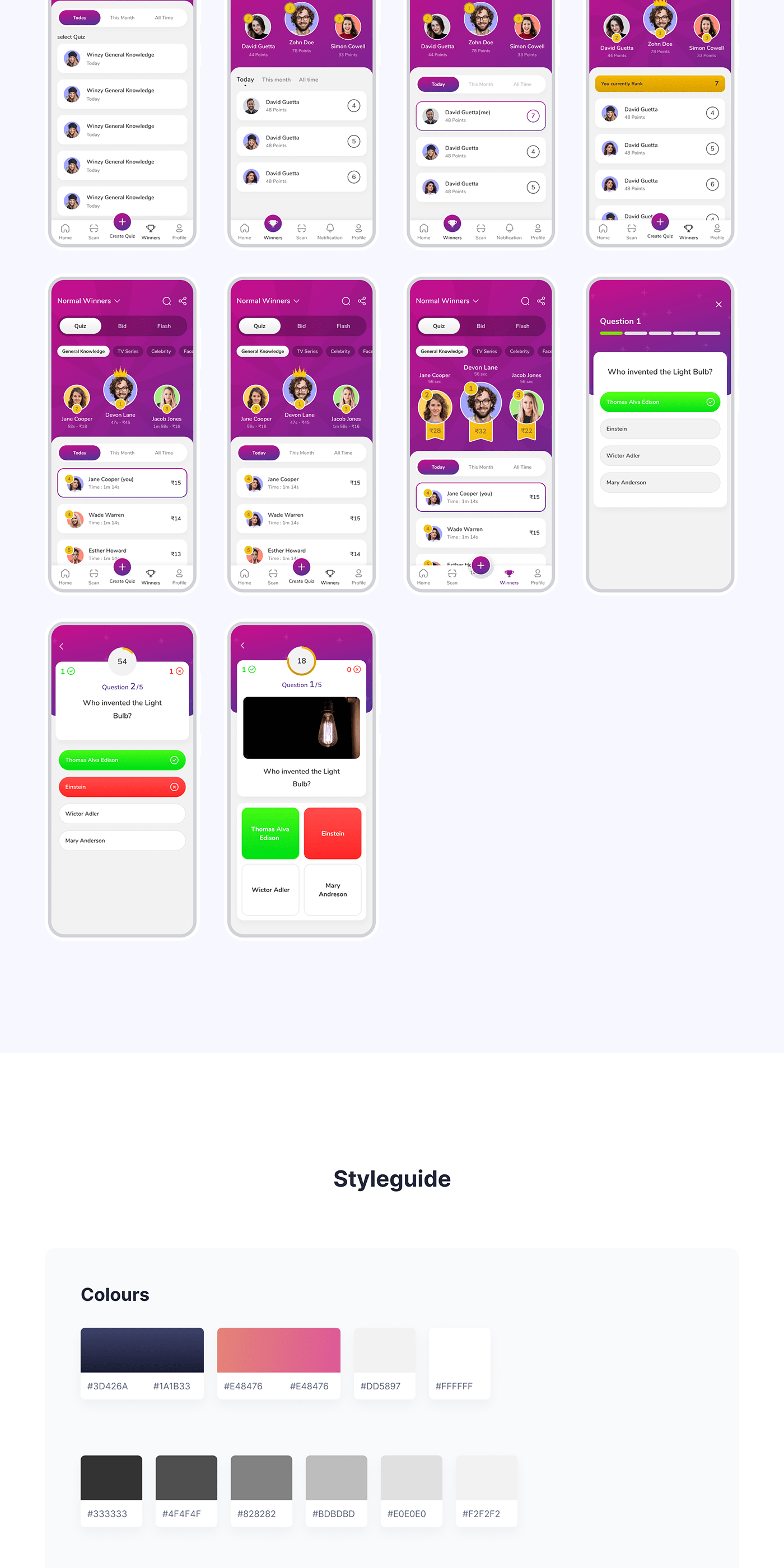 app design mobile app design mobile app ui ux design product design  Qui Trivia App Quiz Game Siraj dhanani ui design UI UX design UI/UX