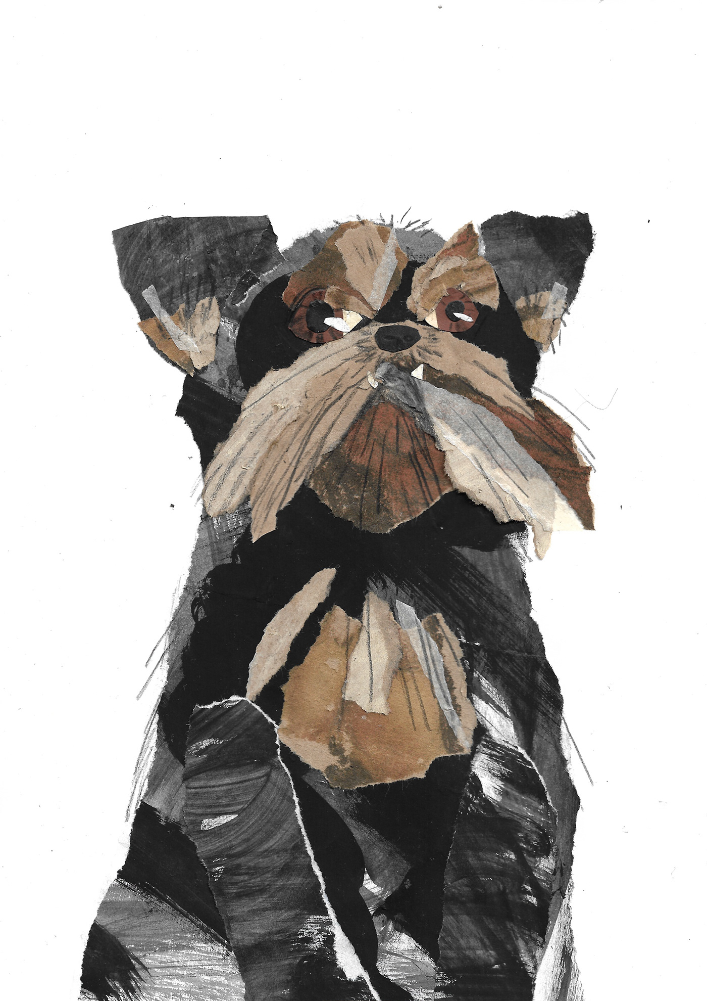 ILLUSTRATION  cartoon Drawing  collage dog illustration dog animal artwork Character design 