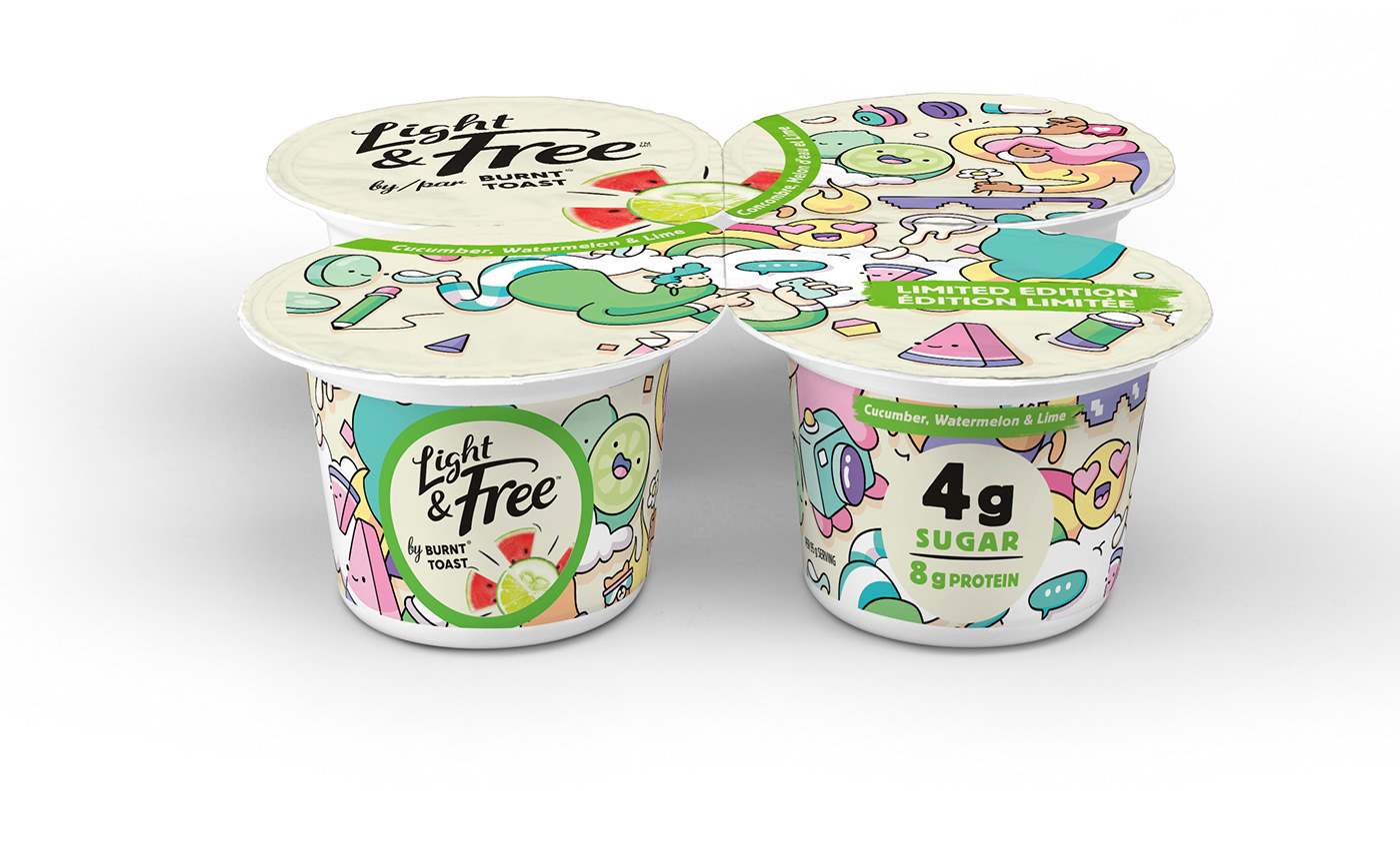 branding  cute design Fruit Mural yogurt