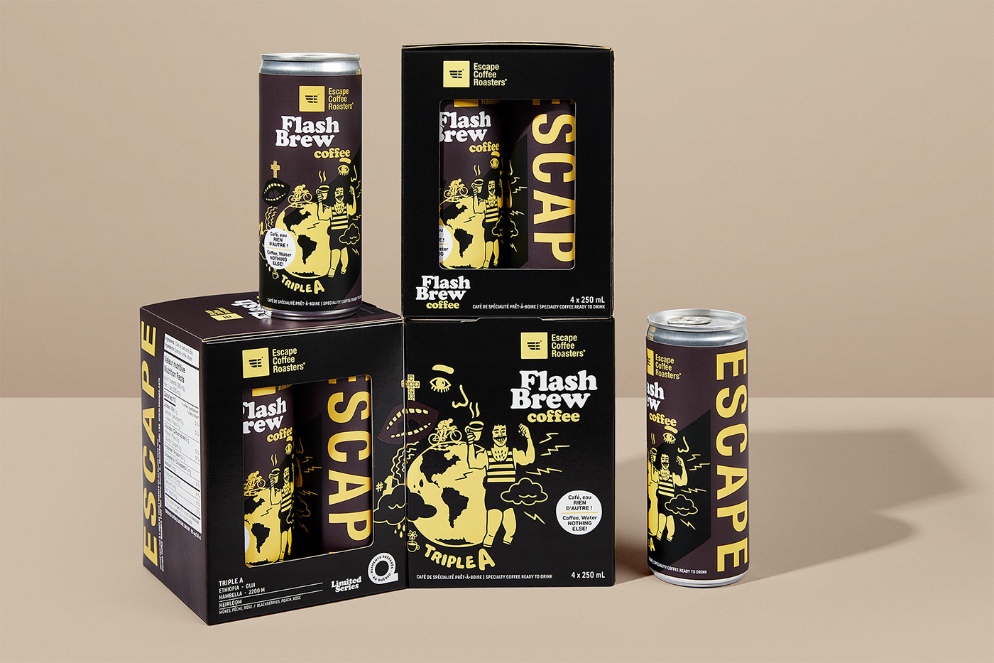 beverage brand cafe Coffee emballage flash brew new product Packaging