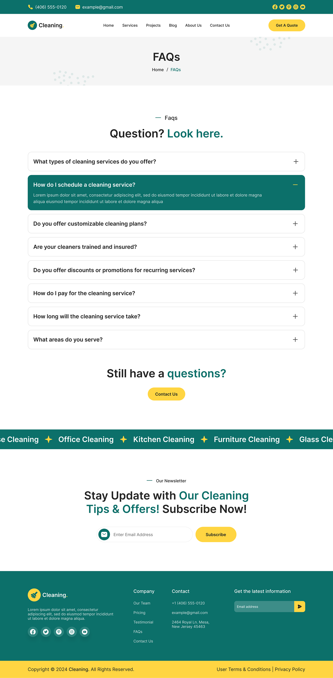 Cleaning Service Website UI Design Figma 
